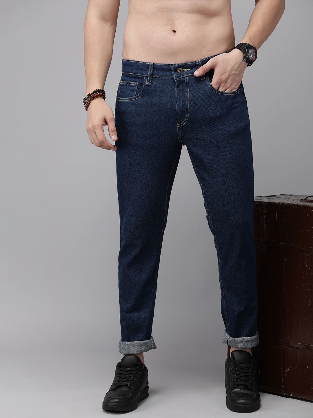 

The Roadster Life Co. Men Slim Fit Stretchable Jeans, Blue