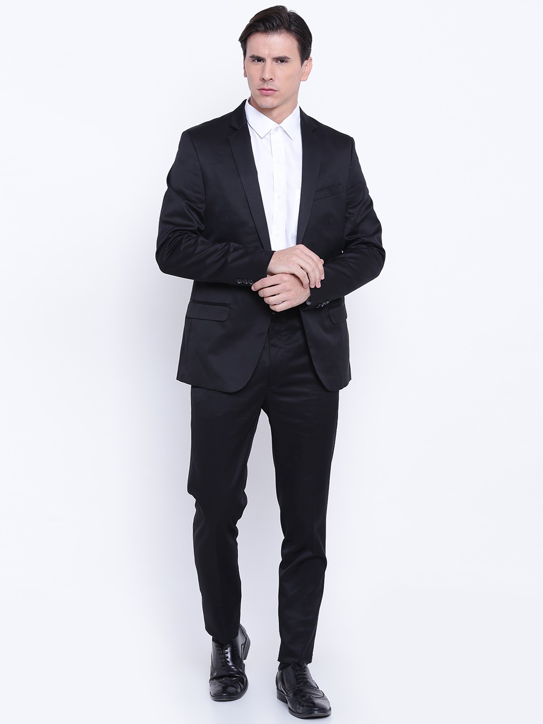 

Arrow New York Men Black Solid Single-Breasted Formal Slim Fit Suit