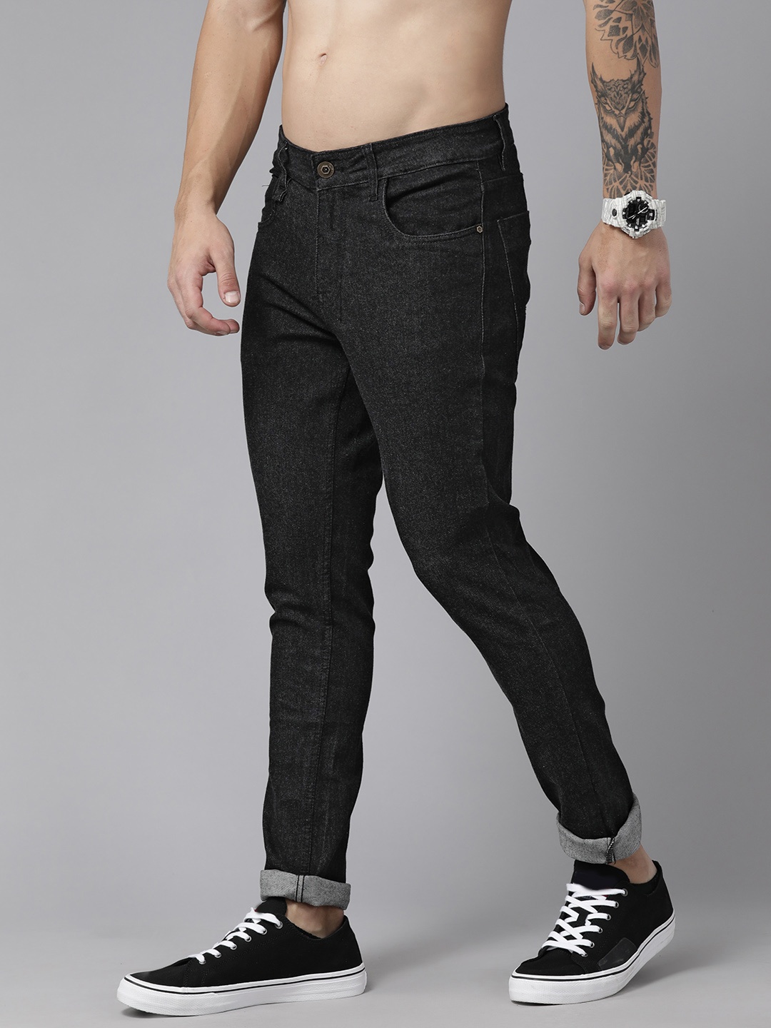 

The Roadster Lifestyle Co. Men Slim Tapered Fit Stretchable Jeans, Black