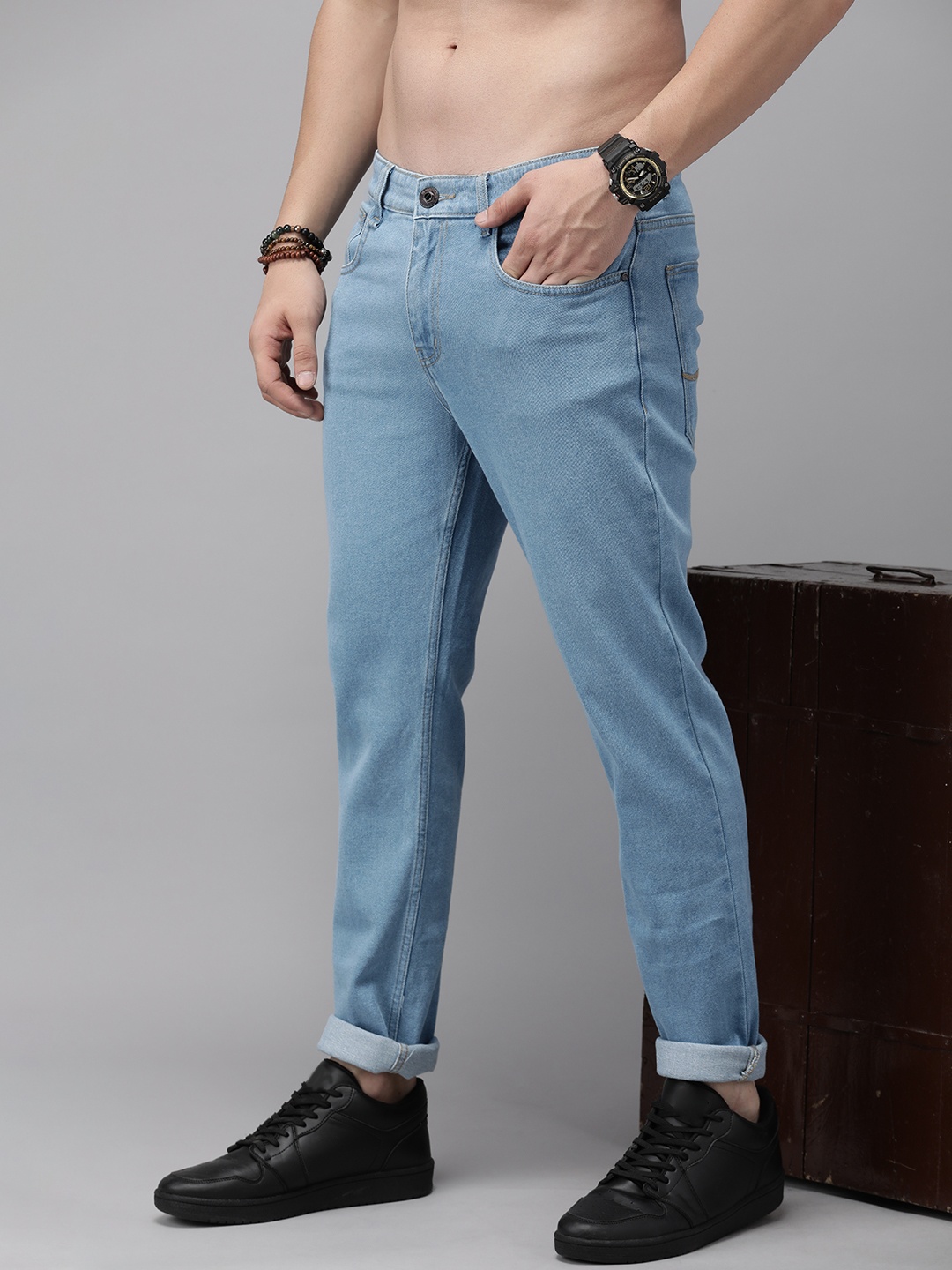 

The Roadster Life Co. Men Slim Fit Stretchable Jeans, Blue