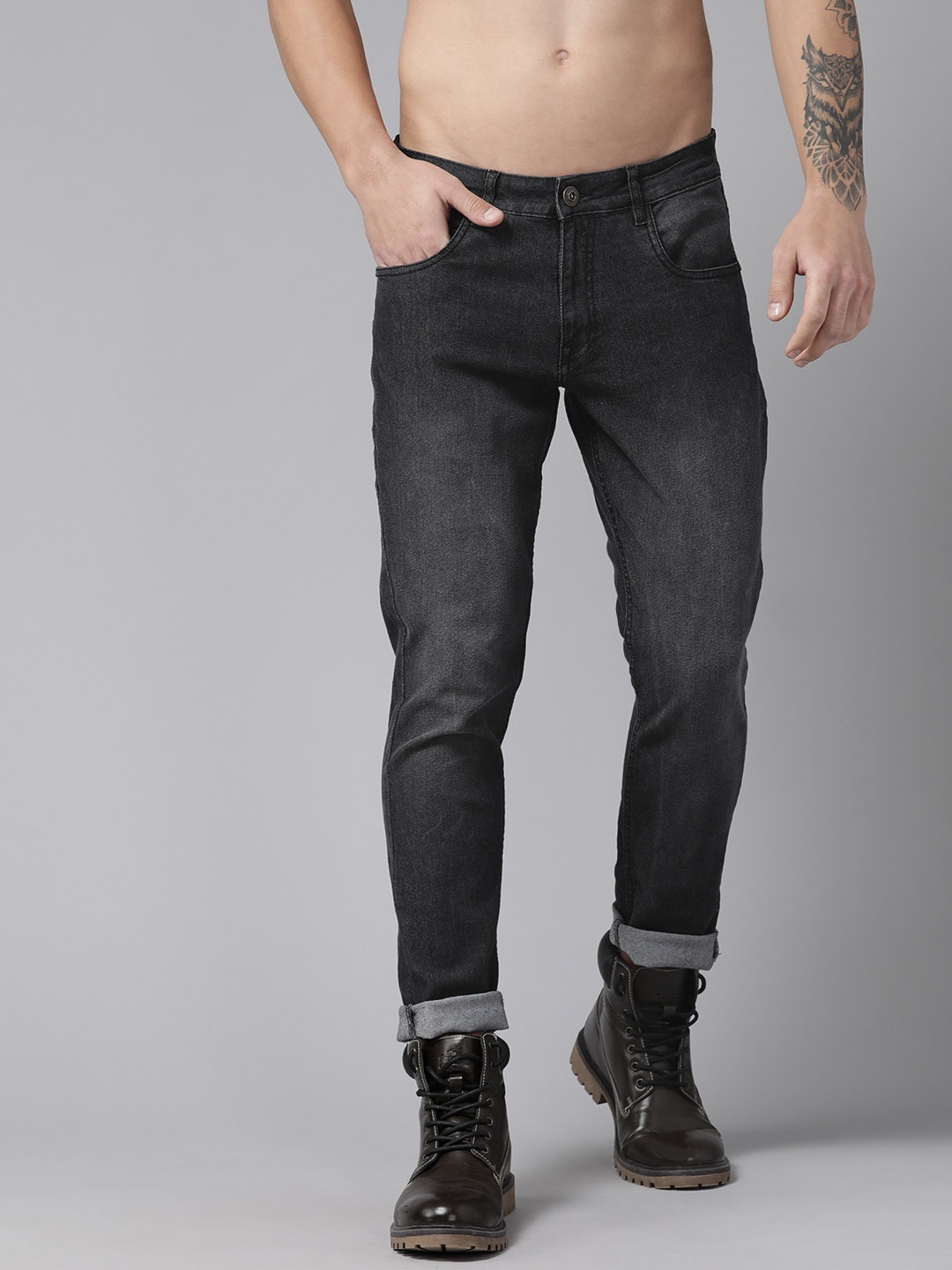 

The Roadster Lifestyle Co. Men Slim Fit Jeans, Charcoal