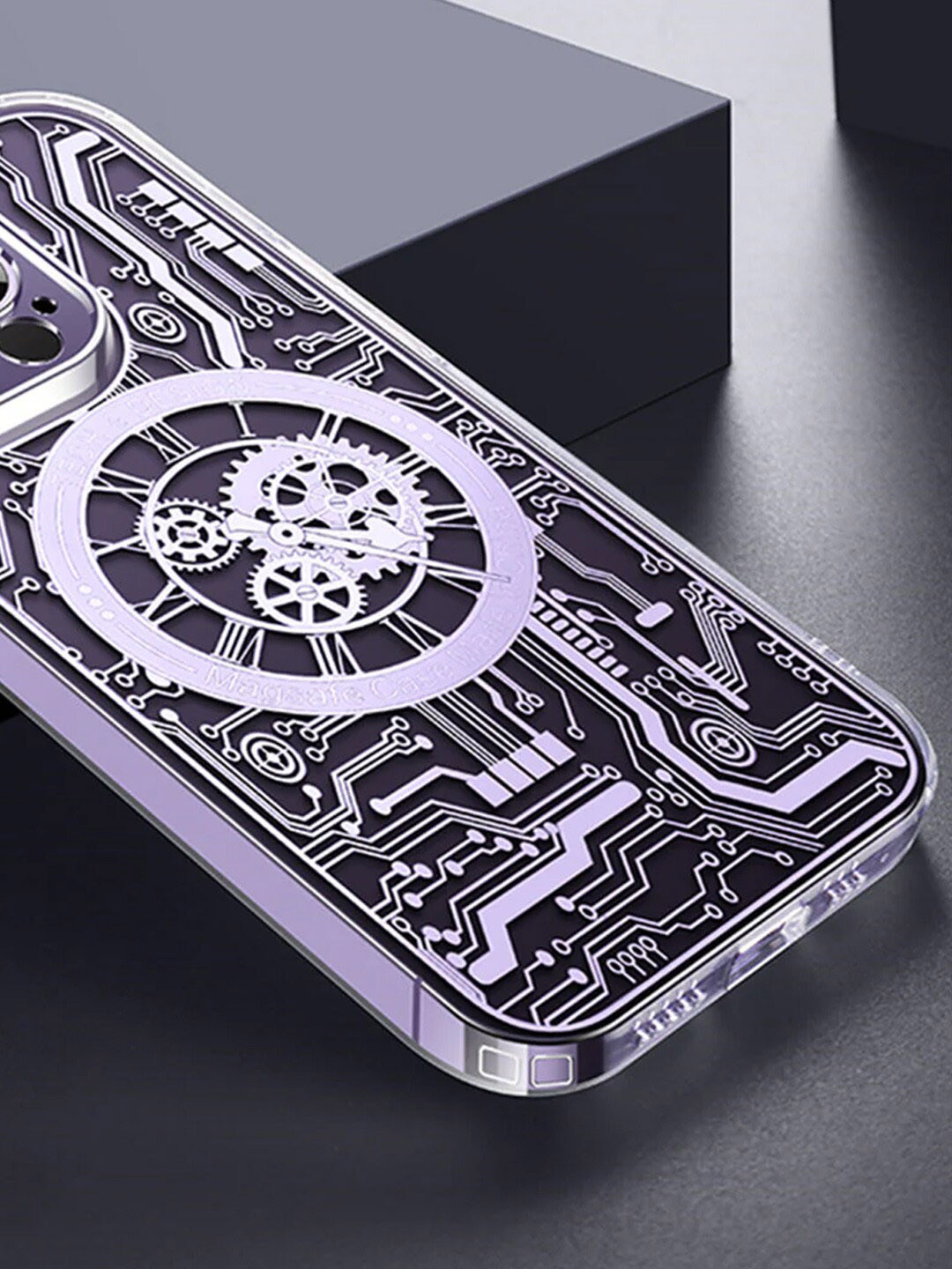 

TREEMODA iPhone 14 Promax Clear Phone Back Cover, Purple
