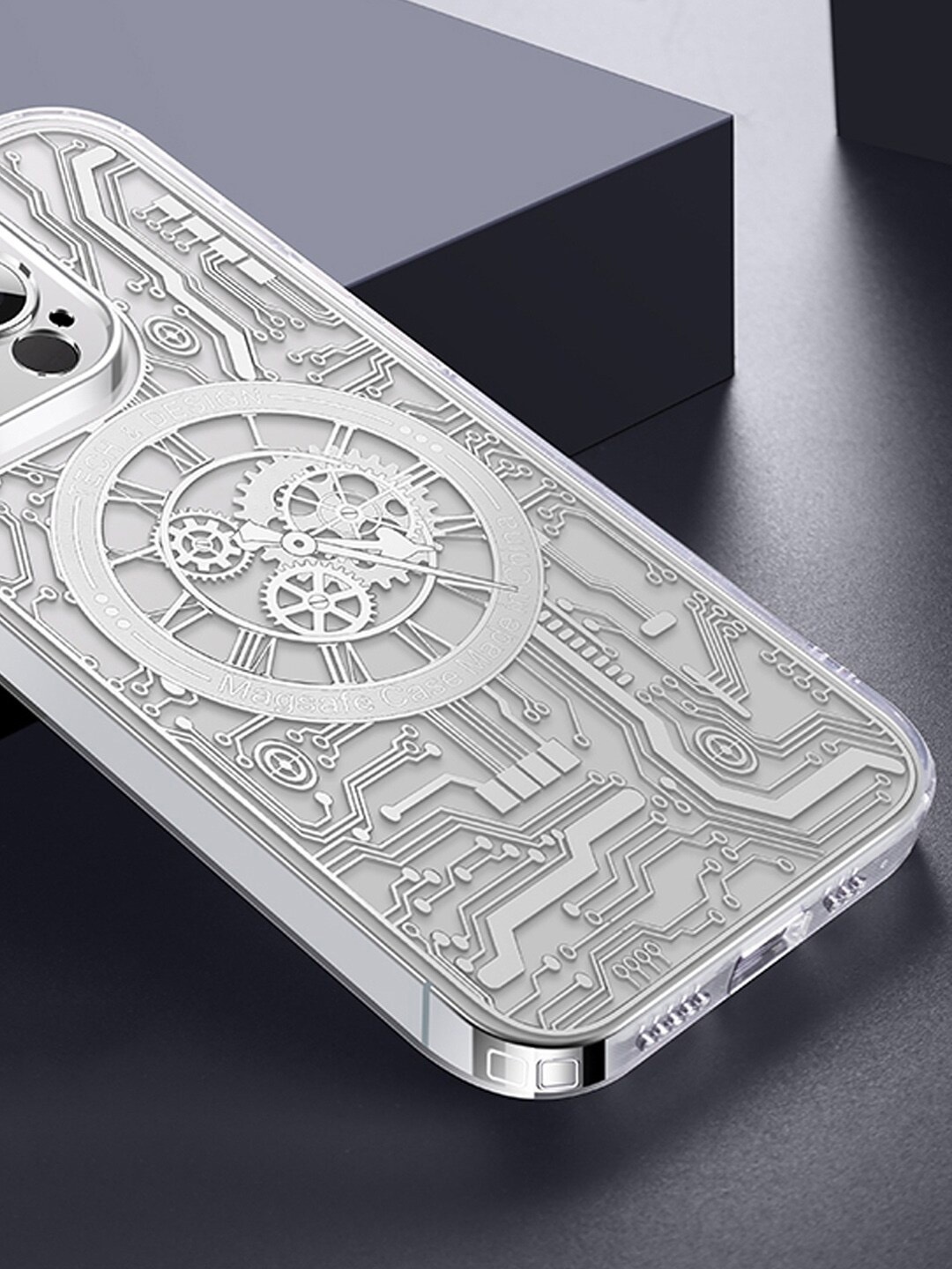 

TREEMODA Treemoda Mechanical Magsafe iPhone 13 Pro Back Case, Silver