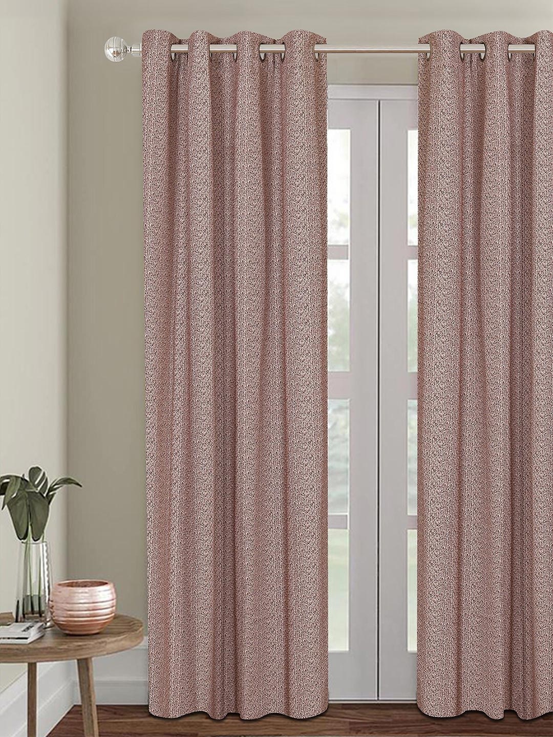 

ROMEE Beige Textured Room Darkening Door Curtain