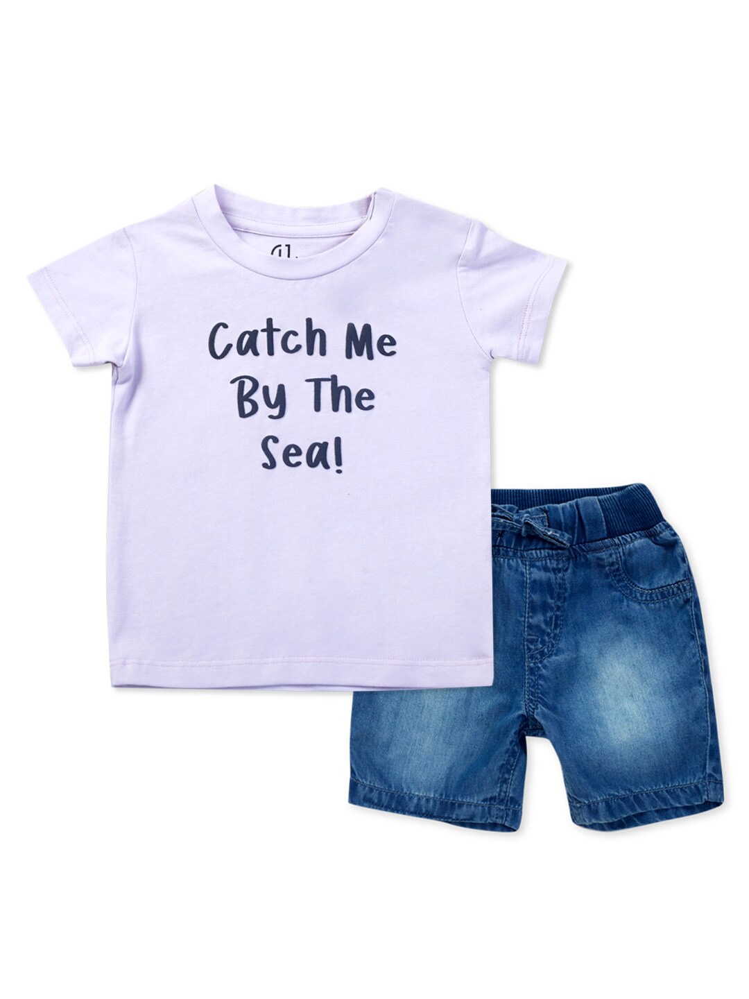 

GJ baby Infant Boys Printed Super Soft Pure Cotton T-shirt With Shorts, Blue