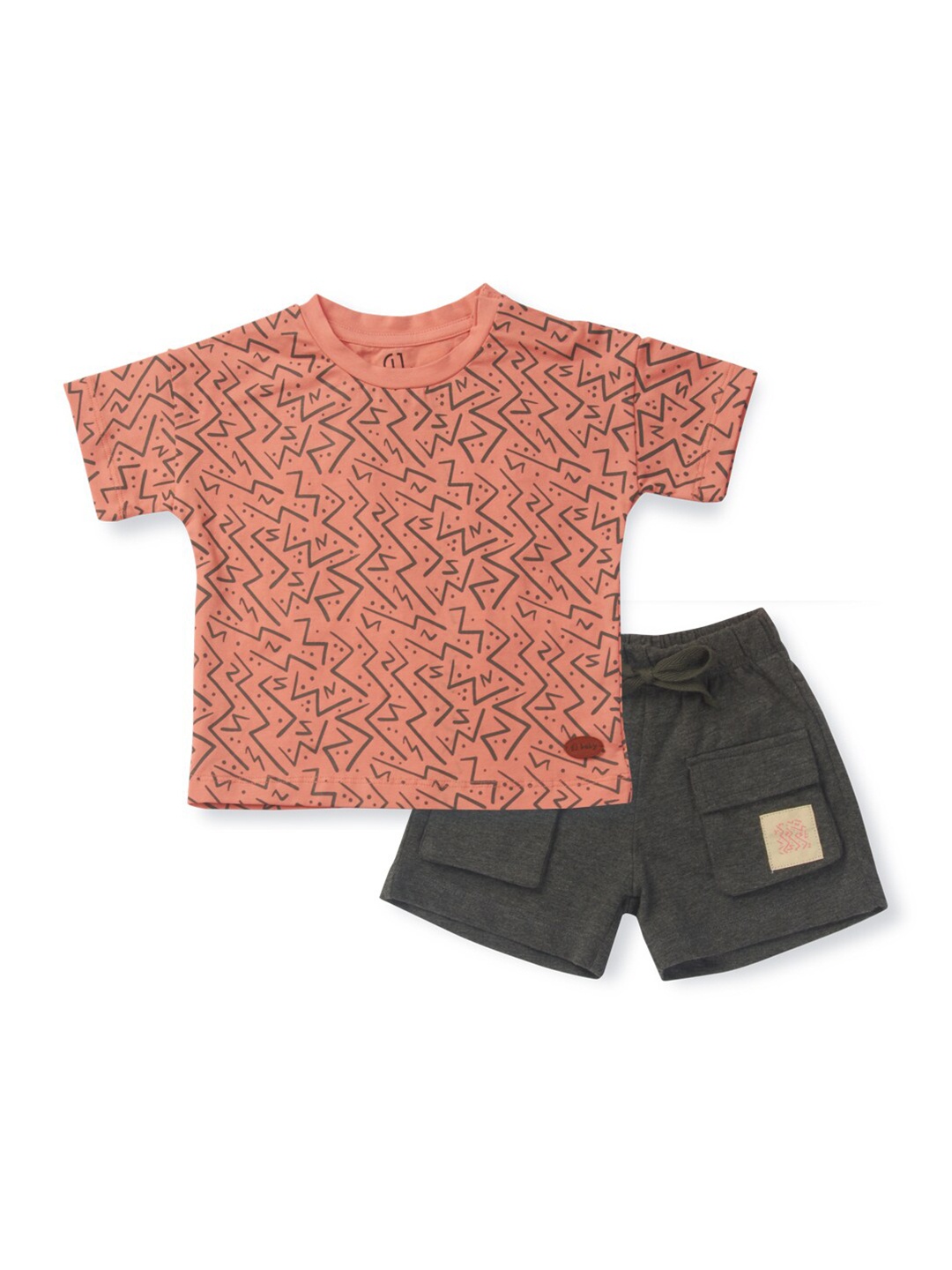 

GJ baby Infant Girls Printed Super Soft Pure Cotton T-shirt With Shorts, Pink