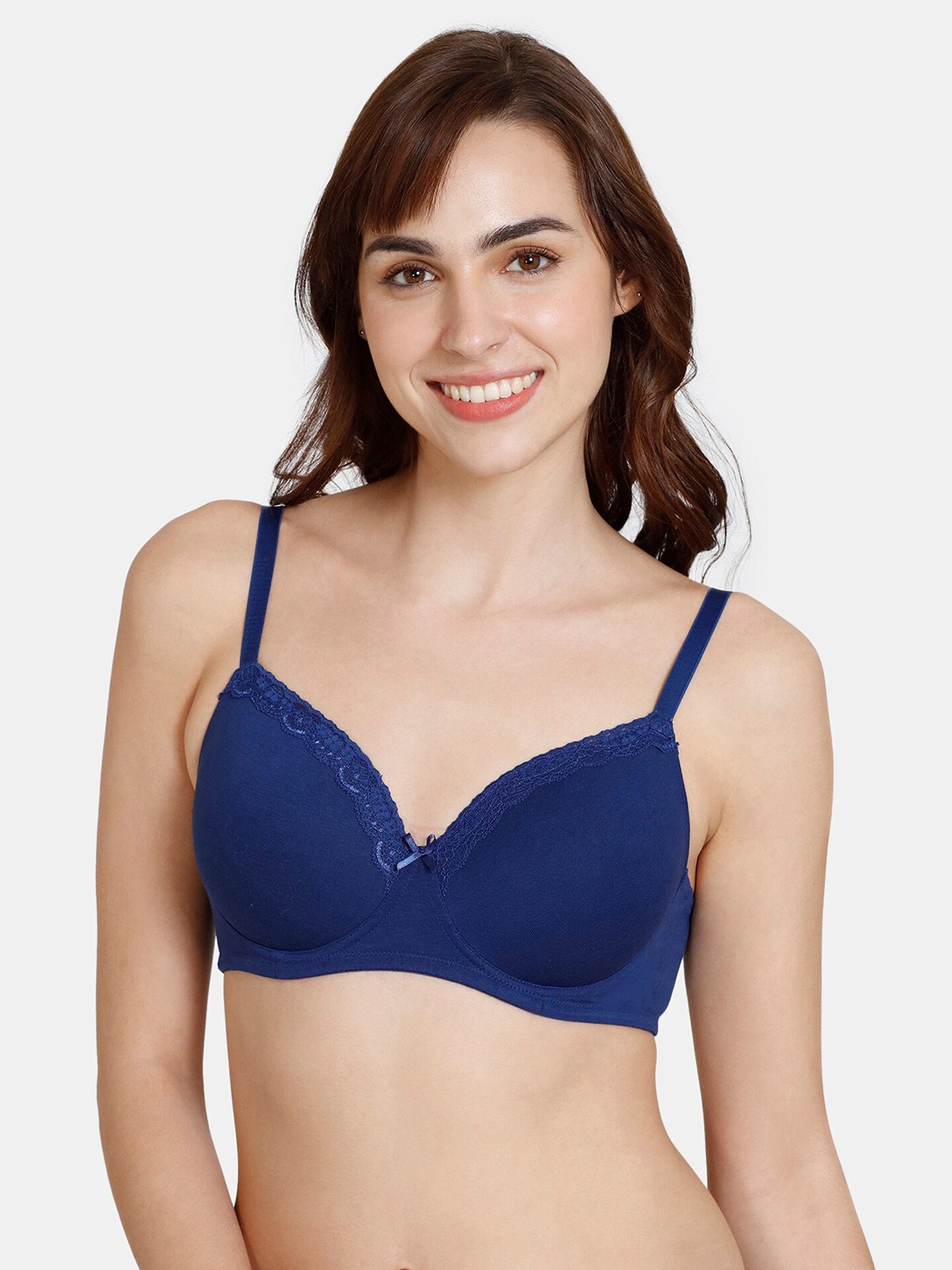 

Zivame Lightly Padded Non-Wired All Day Comfort Seamless Bra, Blue