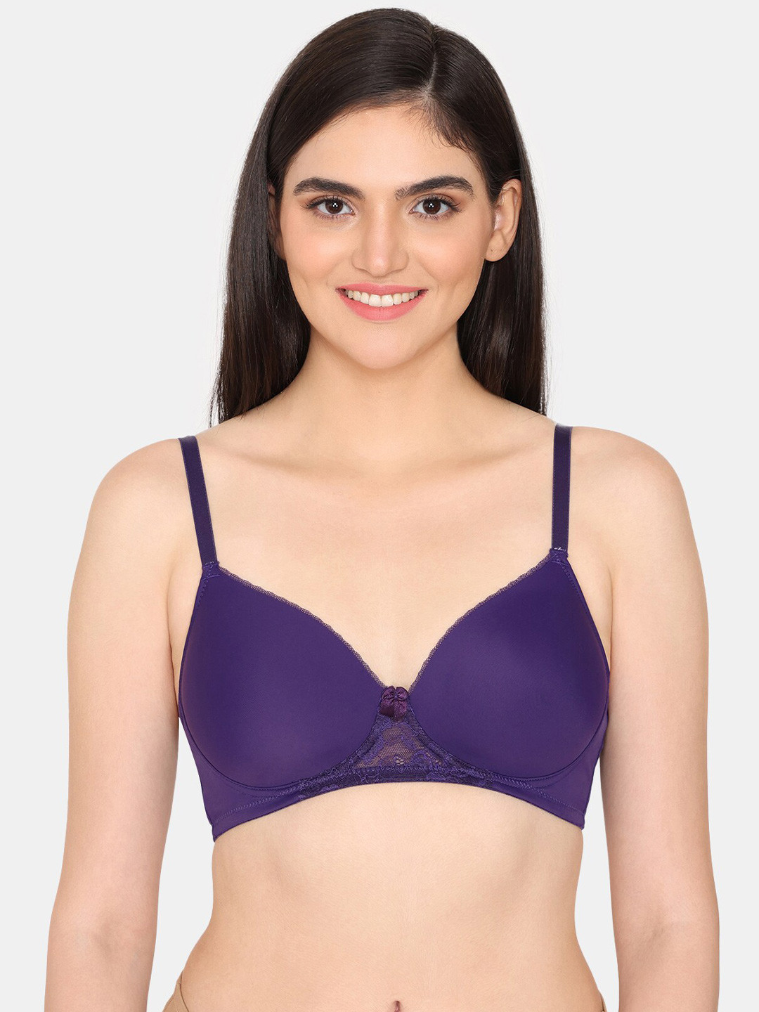 

Zivame Lightly Padded Non-Wired All Day Comfort Seamless Bra, Purple