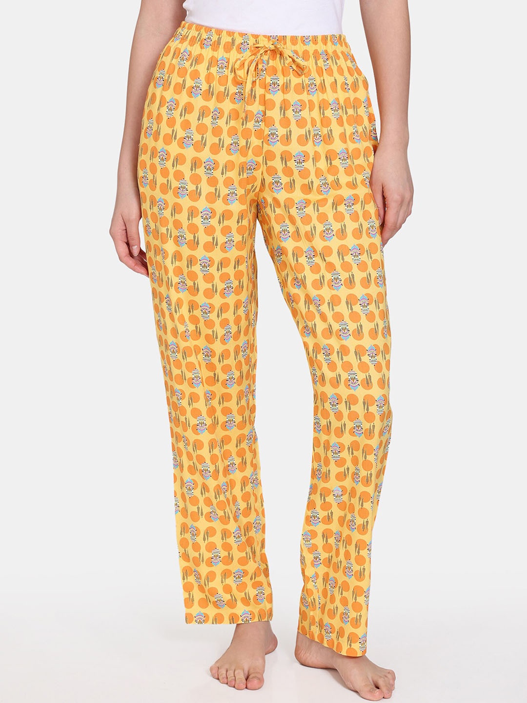 

Zivame Women Printed Lounge Pants, Yellow