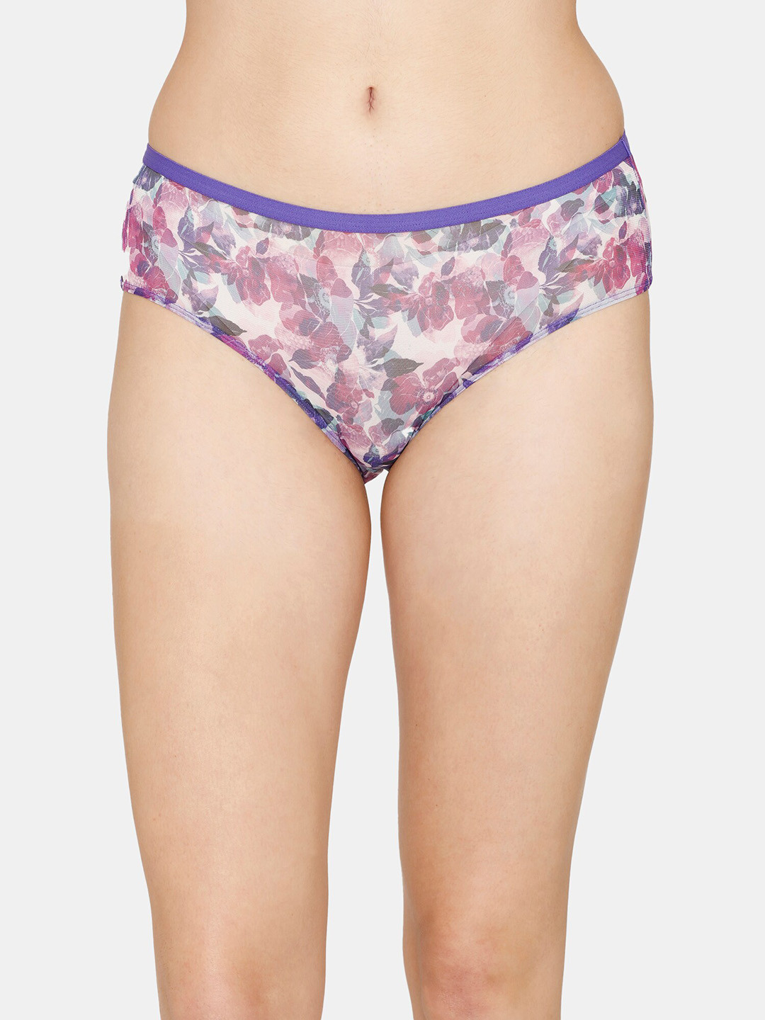 

Zivame Women Floral Printed Hipster Briefs, Purple
