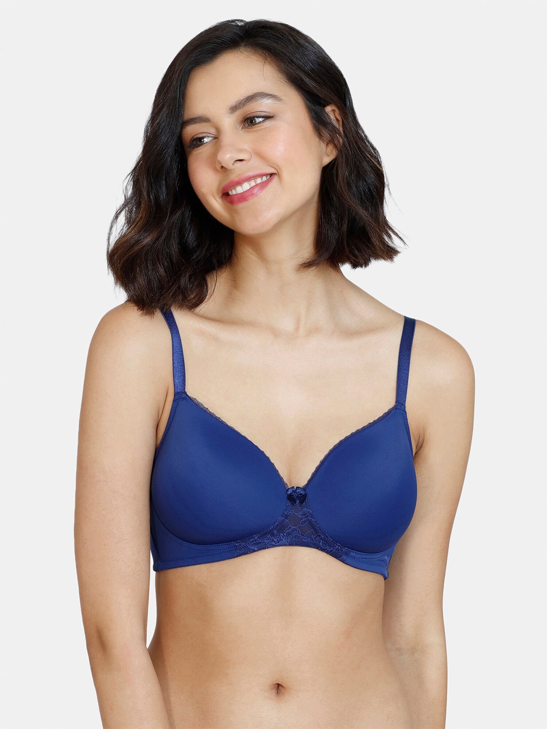 

Zivame Lightly Padded Non-Wired All Day Comfort Seamless Bra, Blue