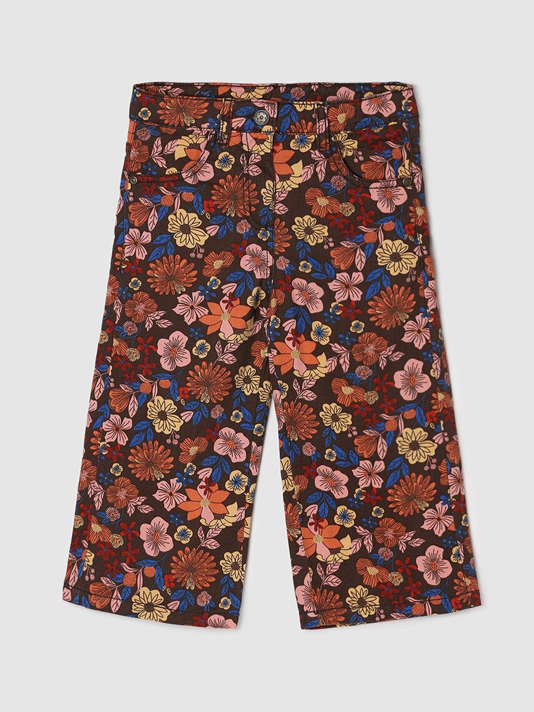 

max Girls Mid-Rise Floral Printed Parallel Trousers, Multi