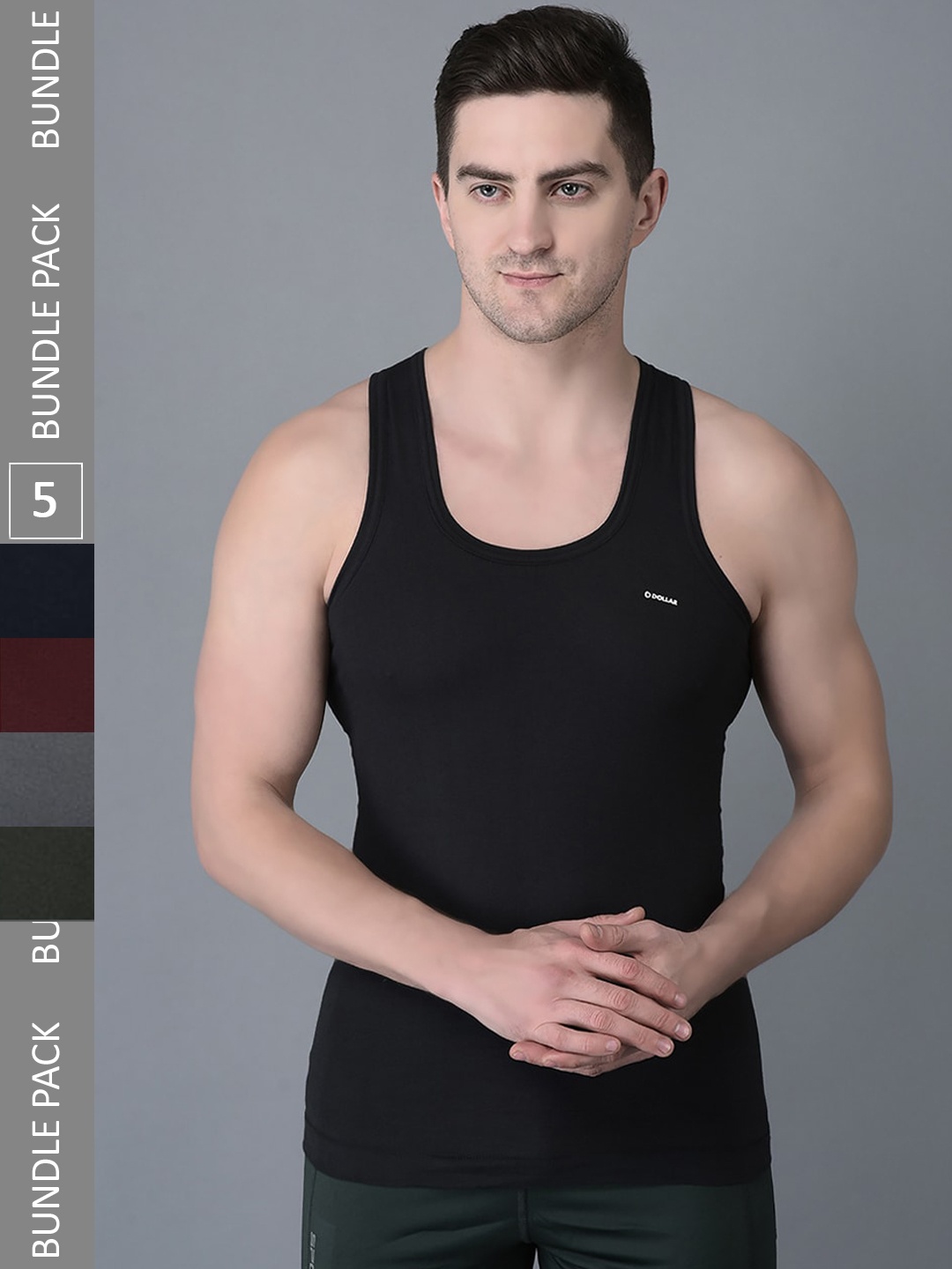 

Dollar Bigboss Men Pack of 5 Combed Cotton Shrinkless Vest, Assorted