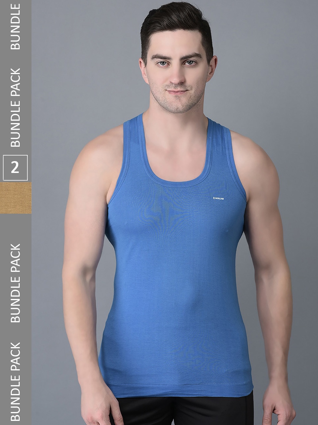 

Dollar Bigboss Men Pack of 2 Combed Cotton Shrinkless Vest, Assorted
