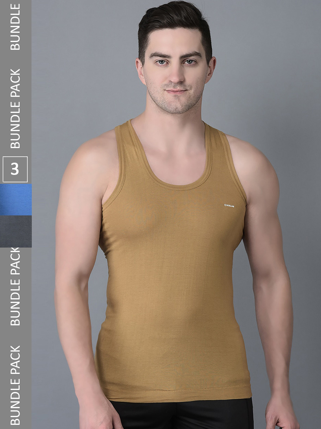 

Dollar Bigboss Pack Of 3 Assorted Shrinkless Vests