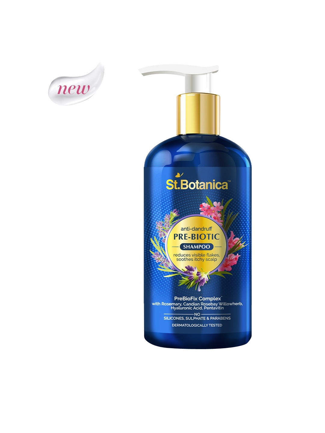 

St.Botanica Anti-Dandruff Pre-Biotic Shampoo To Reduce Flakes & Soothe Itchy Scalp - 300ml, Blue