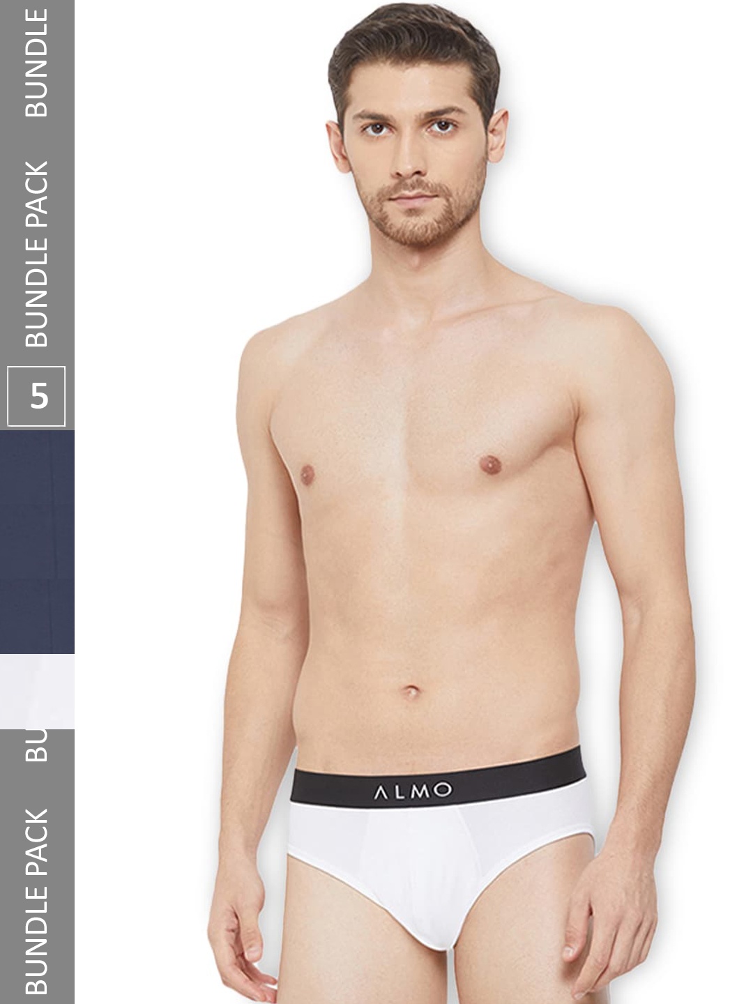 

Almo Wear Men Pack Of 5 4-Way Stretch Basic Briefs, White