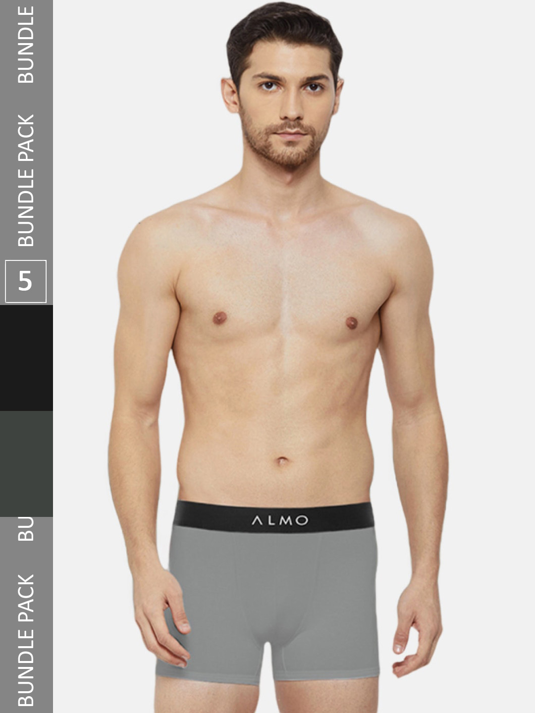 

Almo Wear Pack Of 5 Logo Printed Organic Cotton Anti-Bacterial Trunks, Black