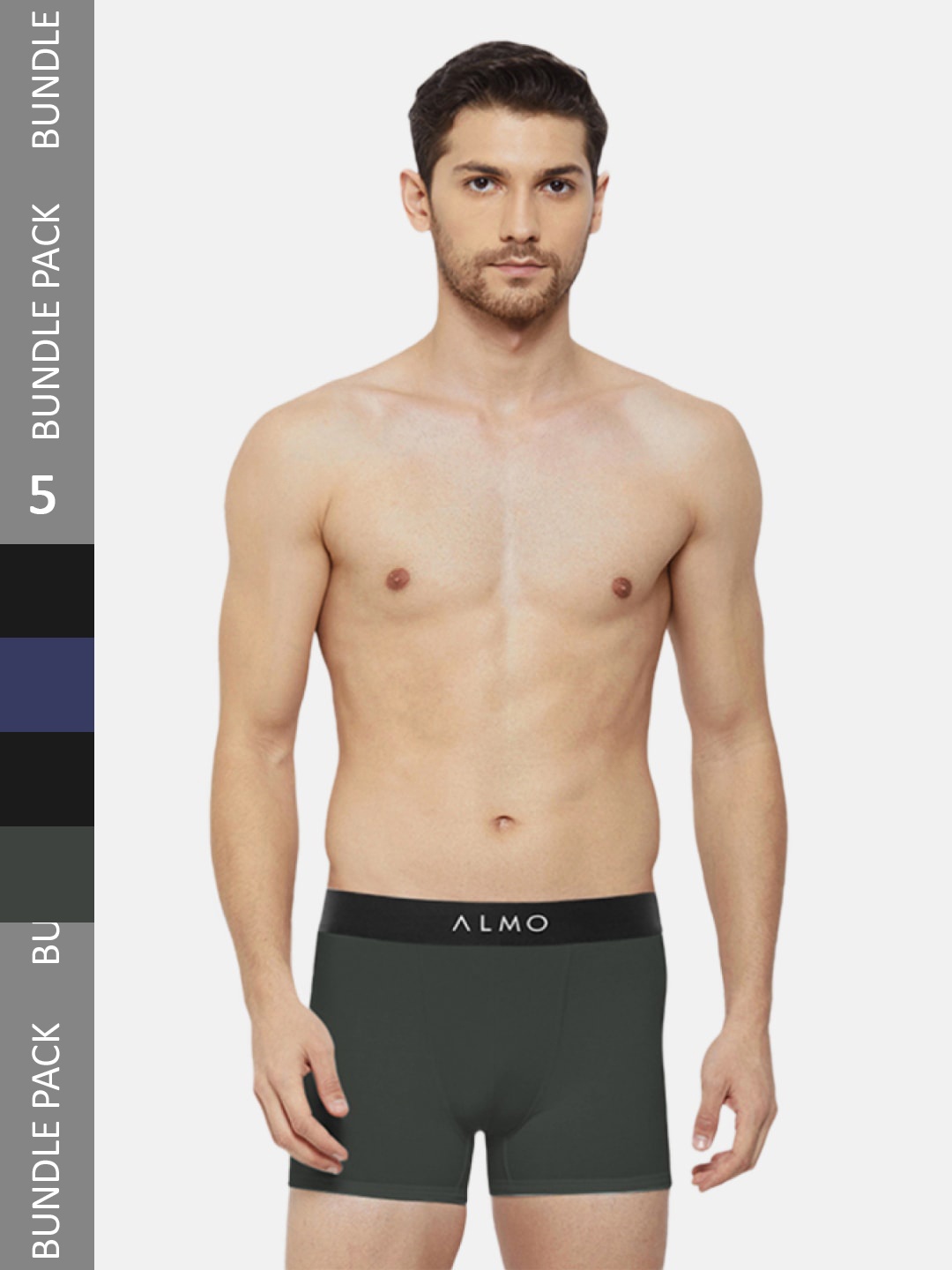 

Almo Wear Men Pack Of 5 Organic Cotton Anti-Bacterial Trunks, Black