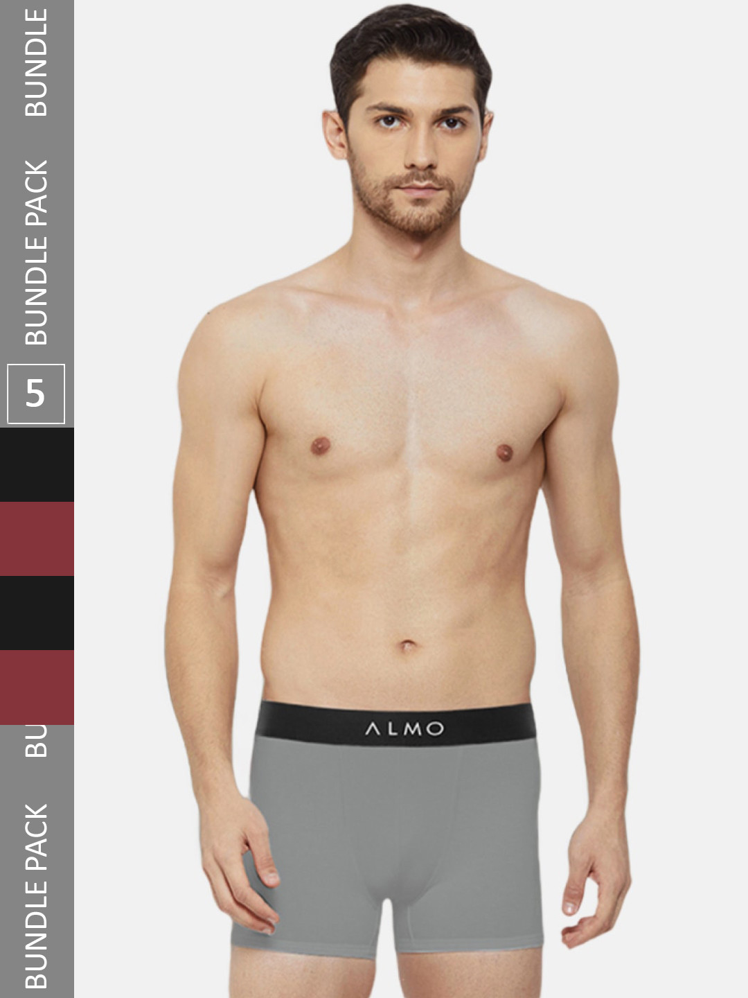 

Almo Wear Men Pack Of 5 Organic Cotton Trunks, Black