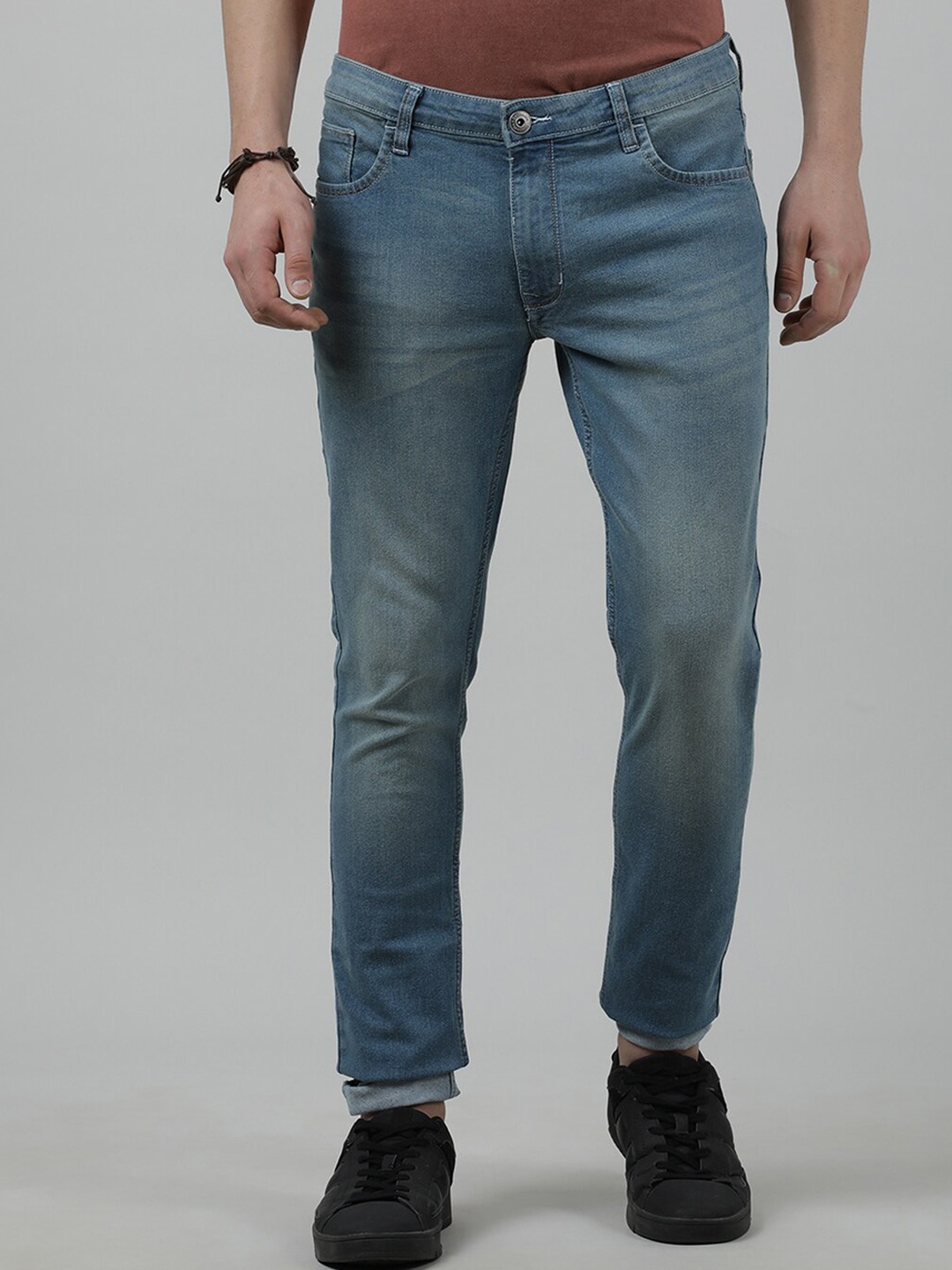 

Crocodile Men Cotton Slim Fit Clean Look Heavy Fade Stretchable Jeans, Blue