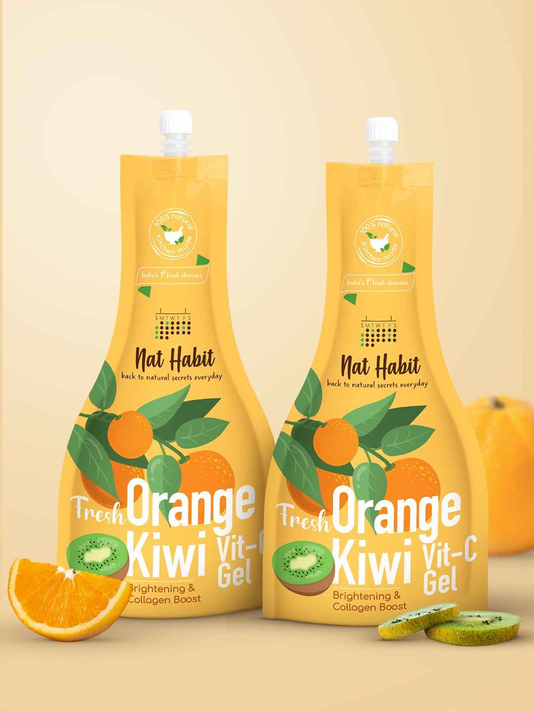 

Nat Habit Set of 2 Orange Kiwi Vitamin C Face Gel for Collagen Boost - 160g