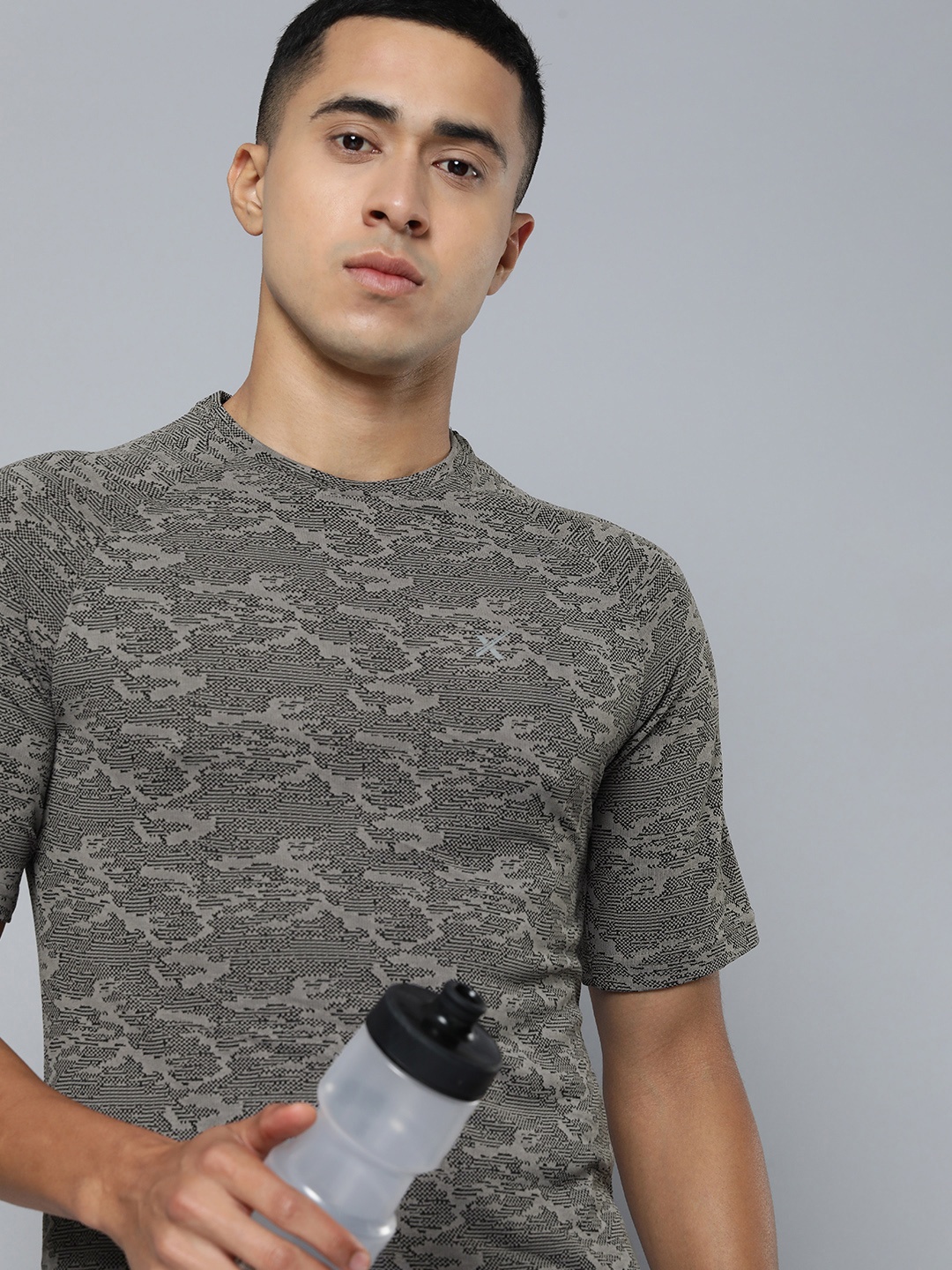 

HRX by Hrithik Roshan Men Regular Fit Running T-shirt, Grey