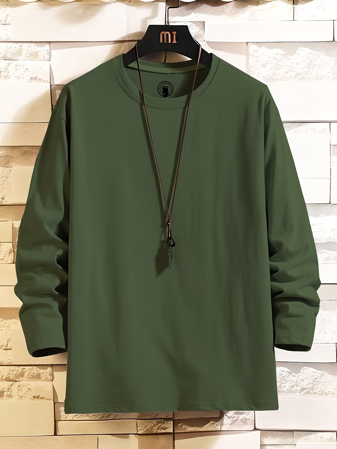 

TRIPR Round Neck Cotton Casual T-shirt, Green