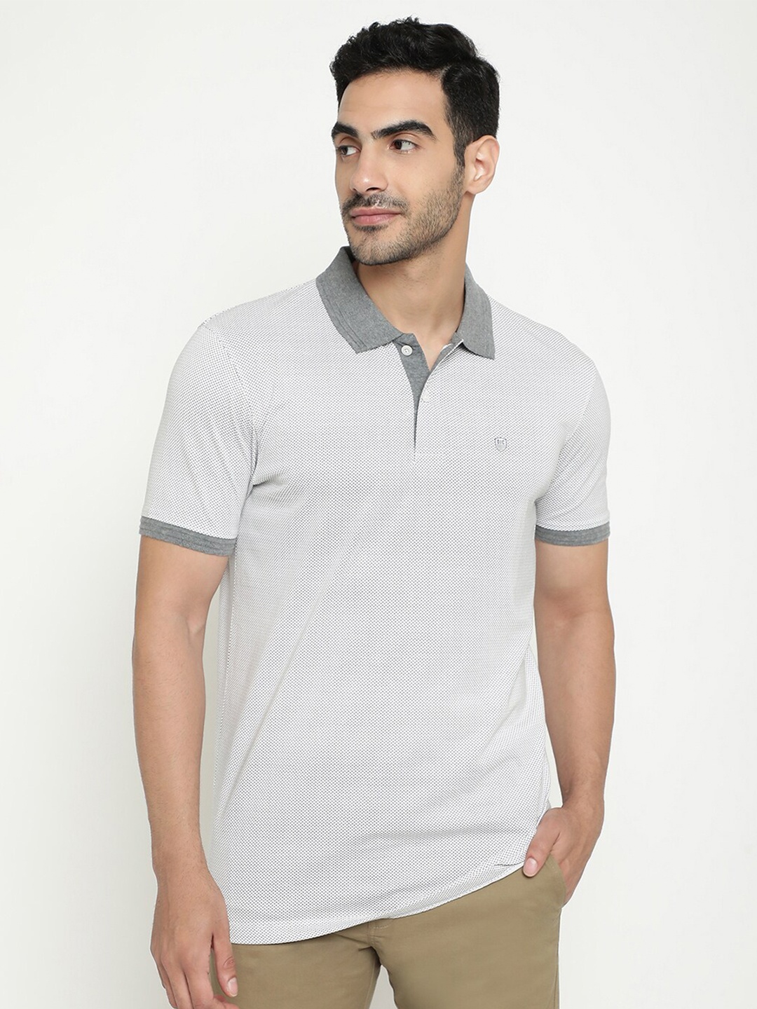 

Octave Polo Collar Cotton T-shirt, Grey