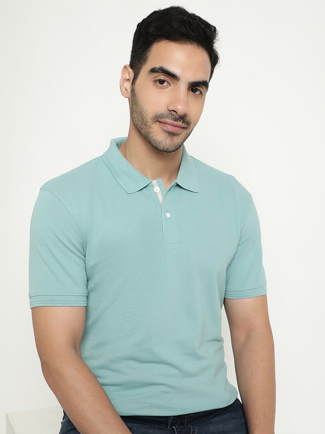 

Octave Polo Collar Cotton T-shirt, Blue