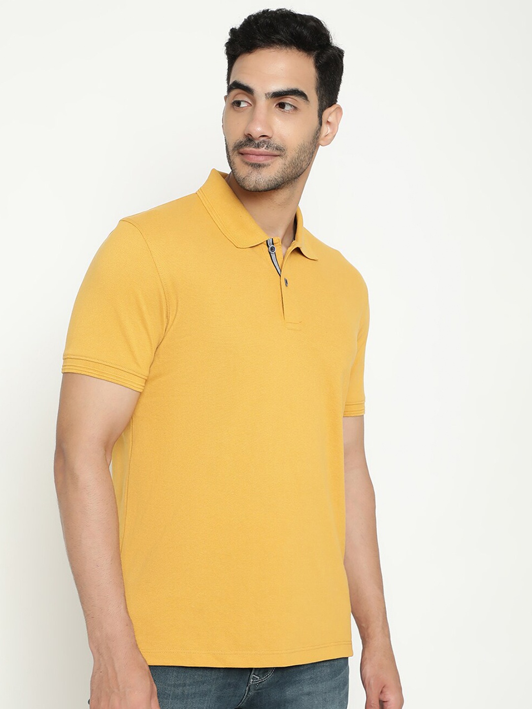 

Octave Polo Collar Short Sleeves Cotton T-shirt, Yellow