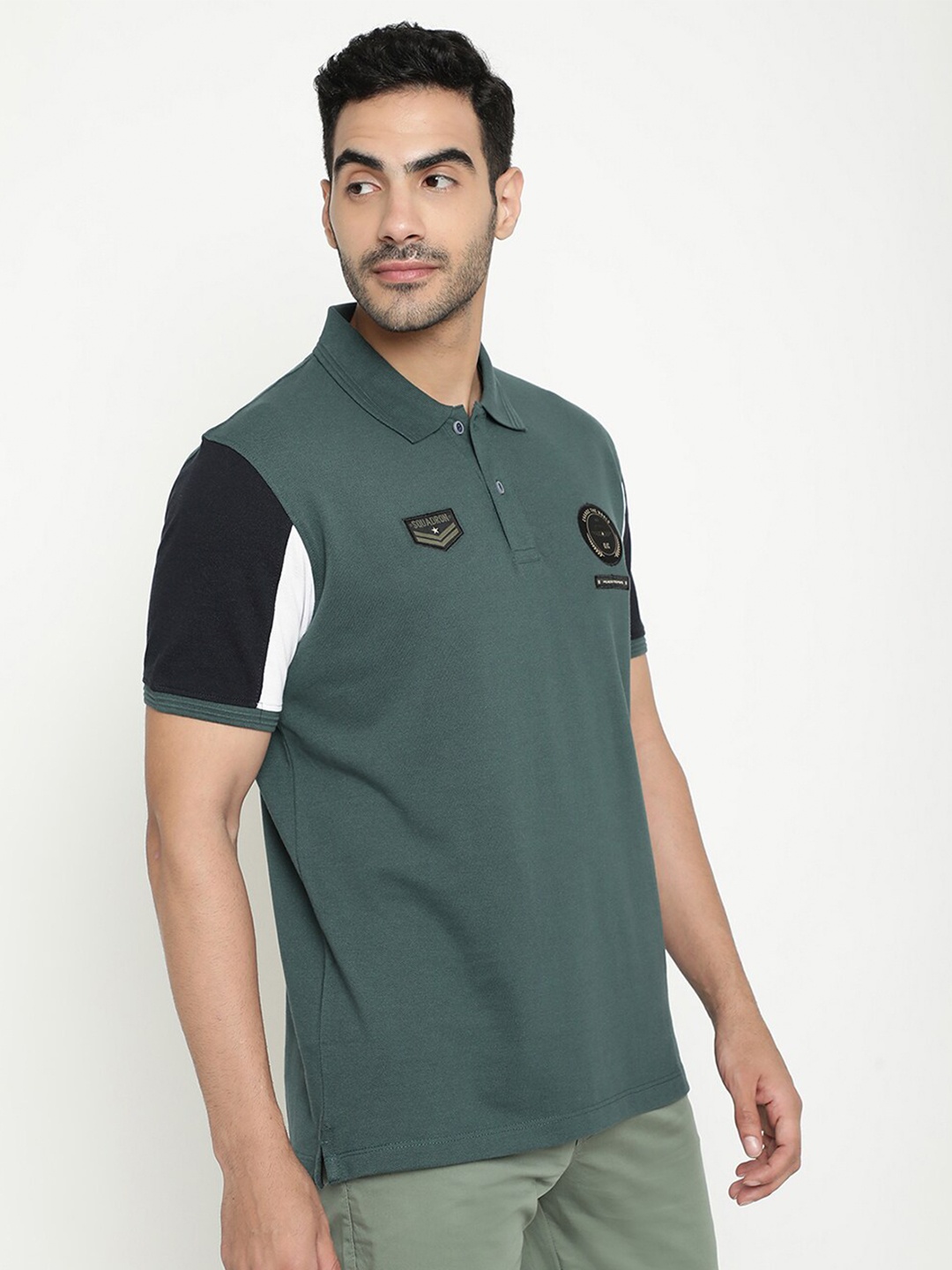 

Octave Polo Collar Cotton T-shirt, Green