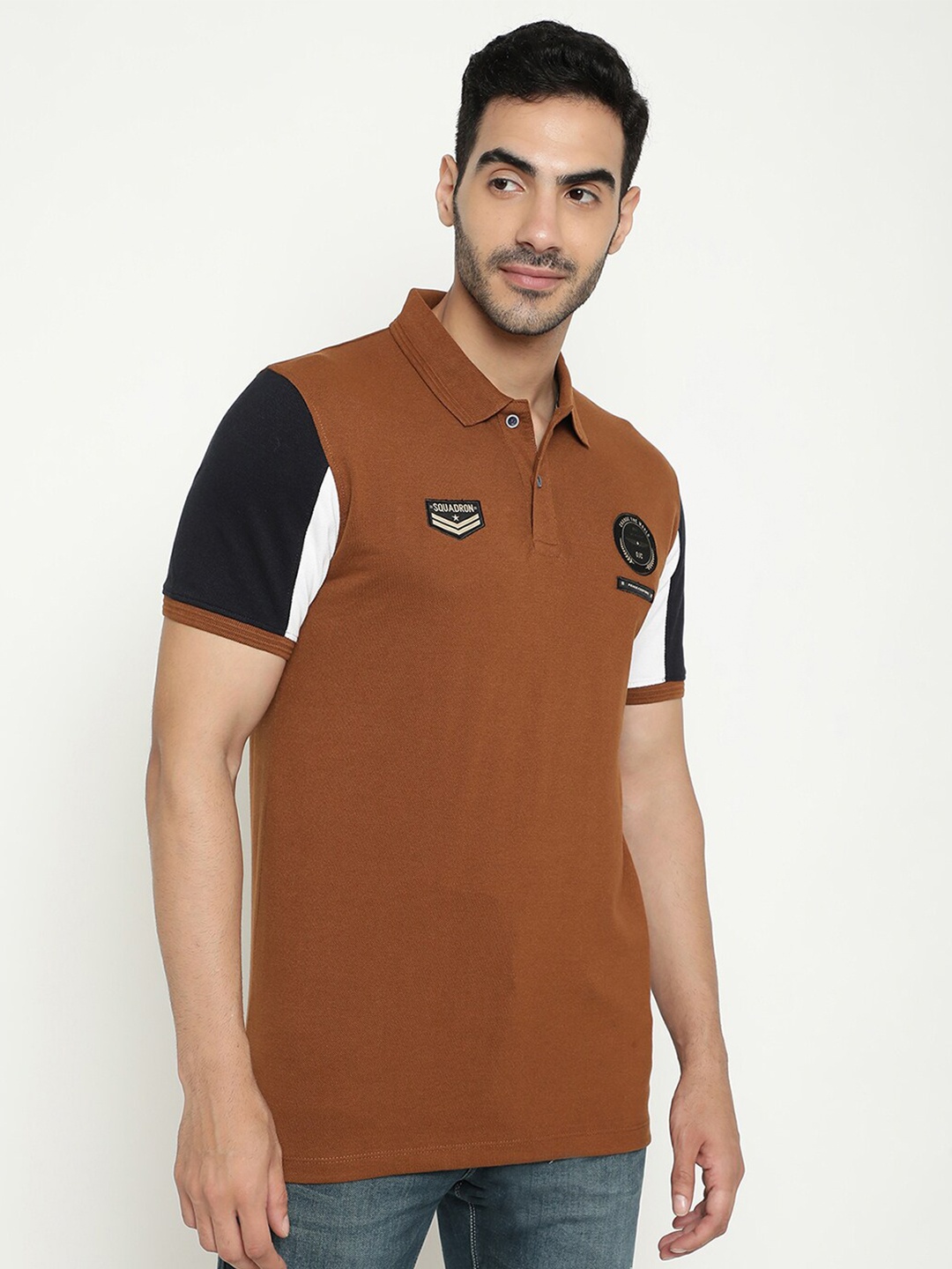 

Octave Polo Collar Cotton T-shirt, Brown