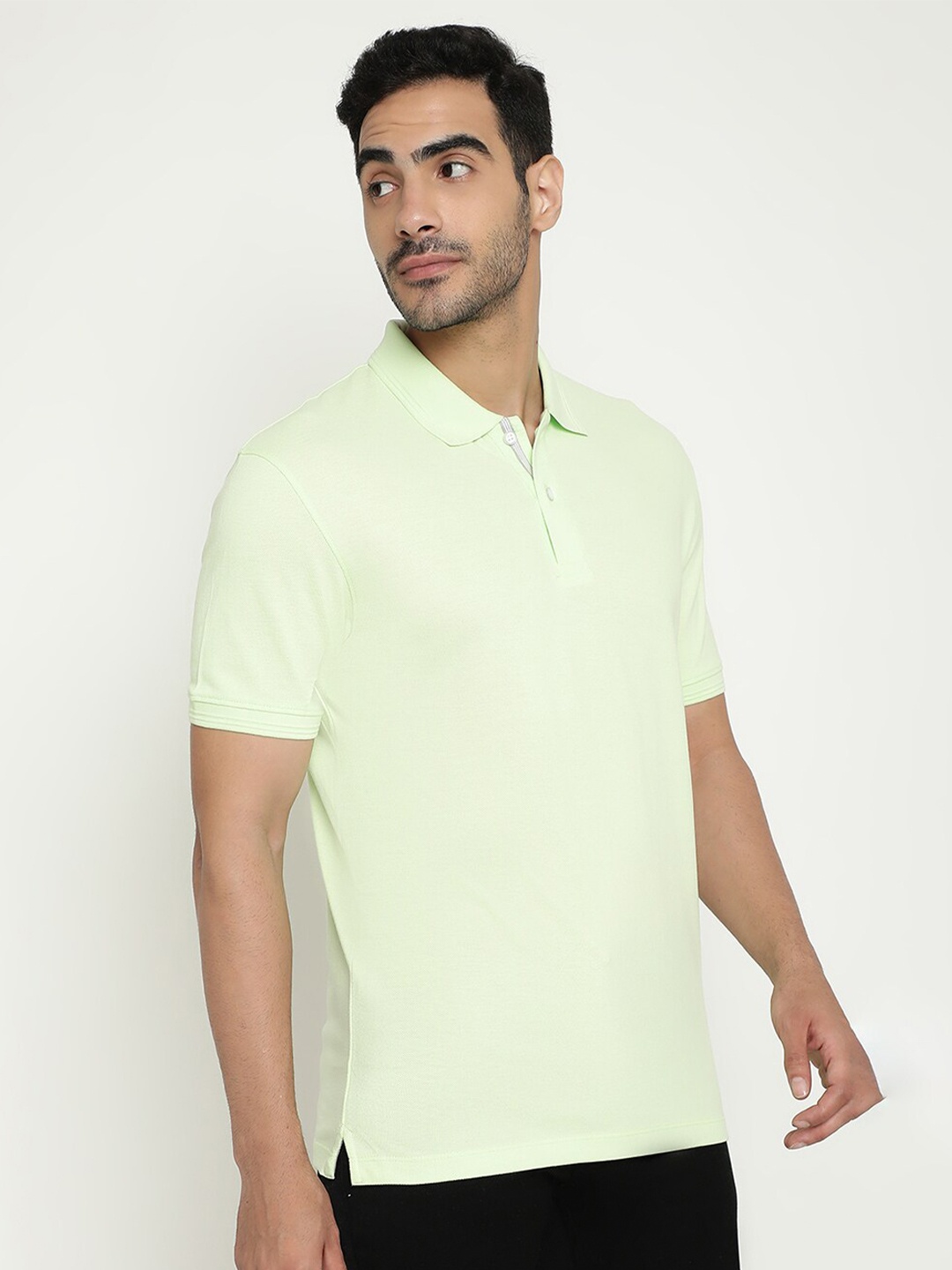 

Octave Polo Collar Short Sleeves Cotton T-shirt, Green