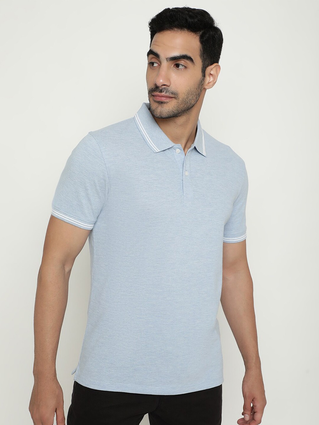 

Octave Polo Collar Cotton T-shirt, Blue