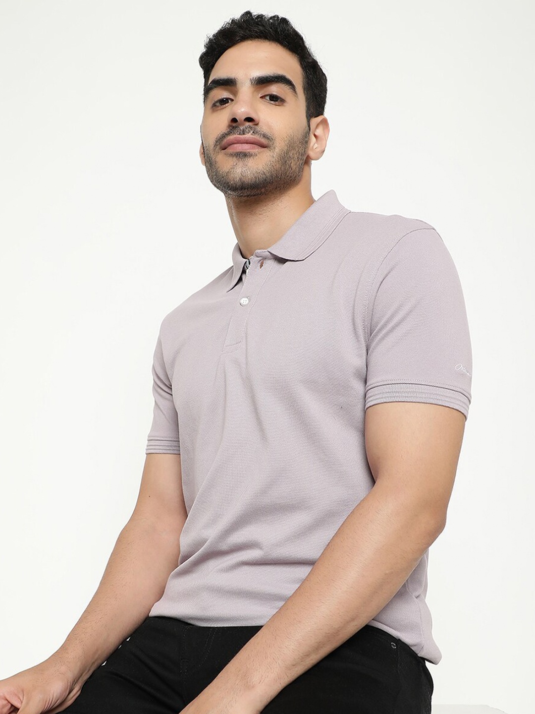 

Octave Polo Collar Cotton T-shirt, Purple