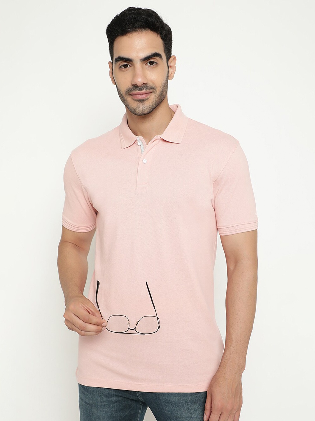 

Octave Polo Collar Short Sleeves Cotton T-shirt, Pink