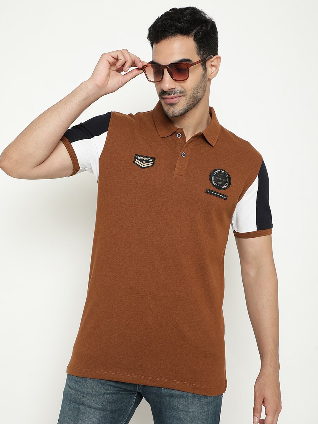 

Octave Polo Collar Short Sleeves Cotton T-shirt, Brown