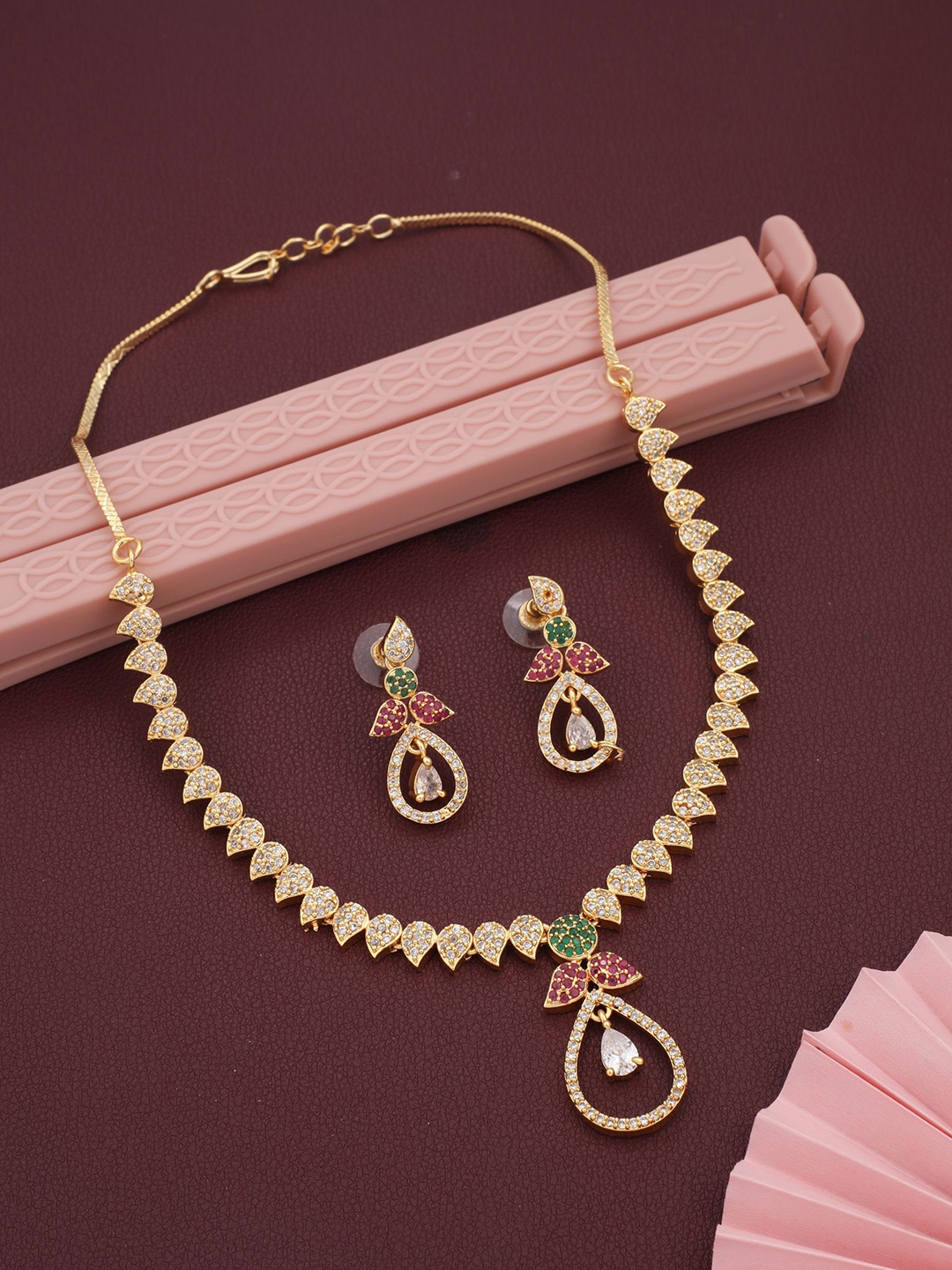 

Vita Bella Gold-Plated AD Studded Jewellery Set