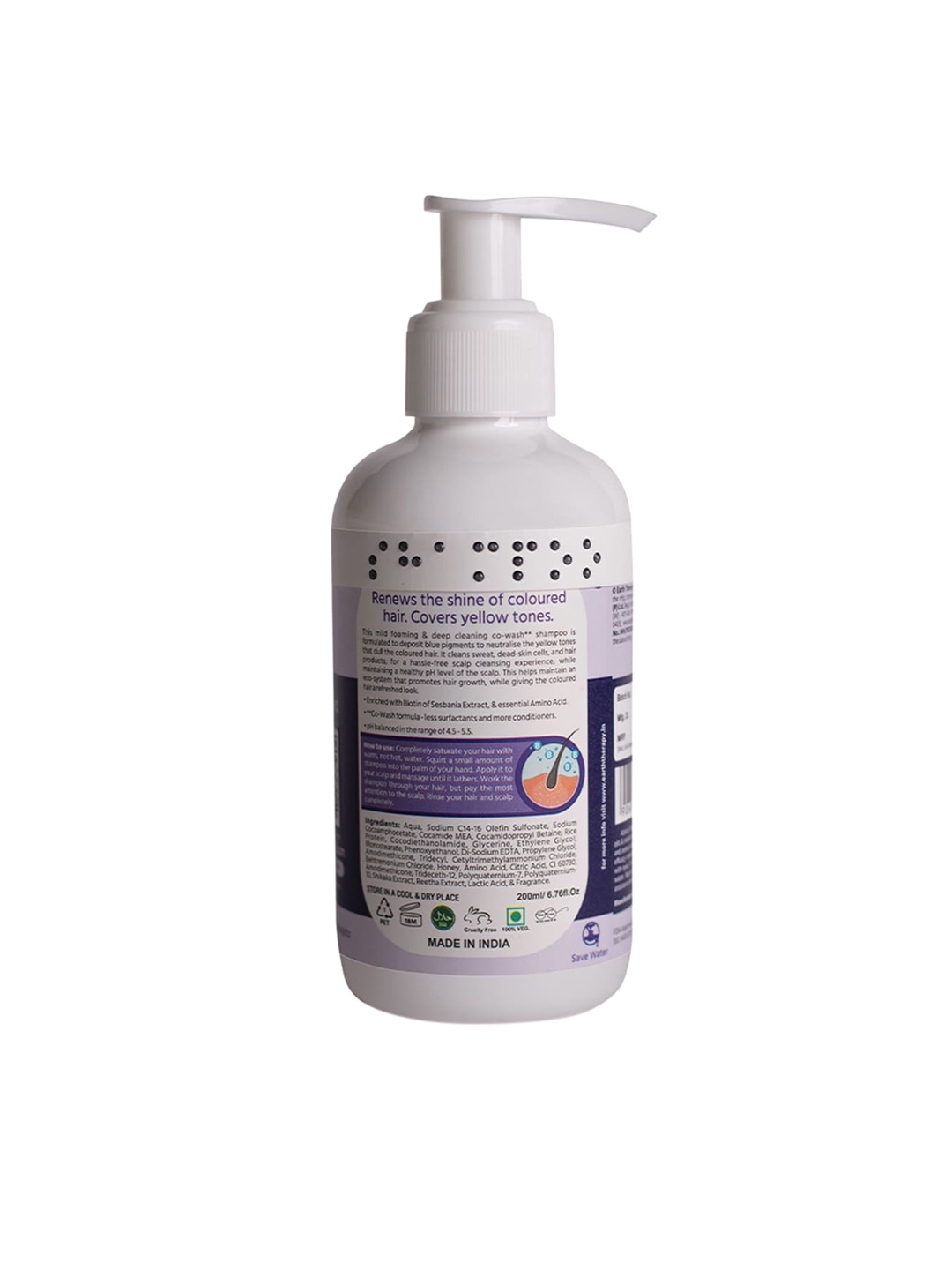

EARTH THERAPY Anti-Blonde Under-Tones Co-Wash Colour Protect Blue Shampoo 200 ml