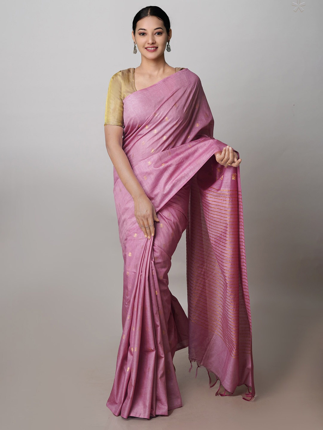 

Unnati Silks Ethnic Motifs Silk Cotton Chanderi Saree, Red