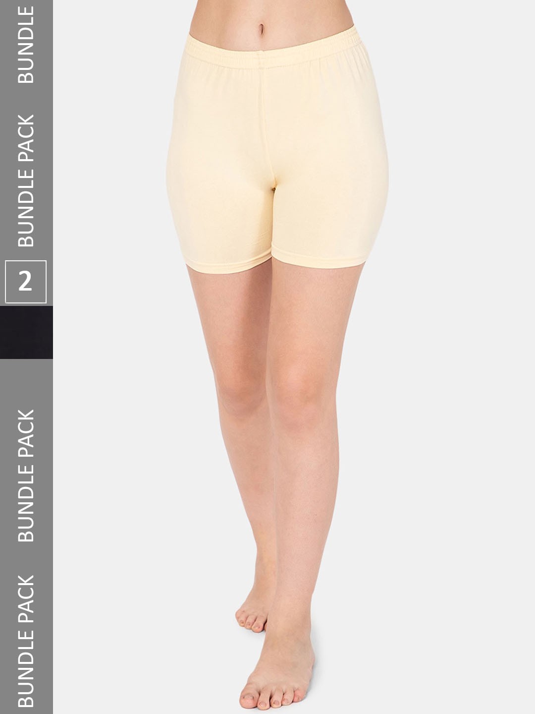 

Lady Lyka Women Pack Of 2 Mid-Rise Cotton Boy Shorts Briefs, Beige