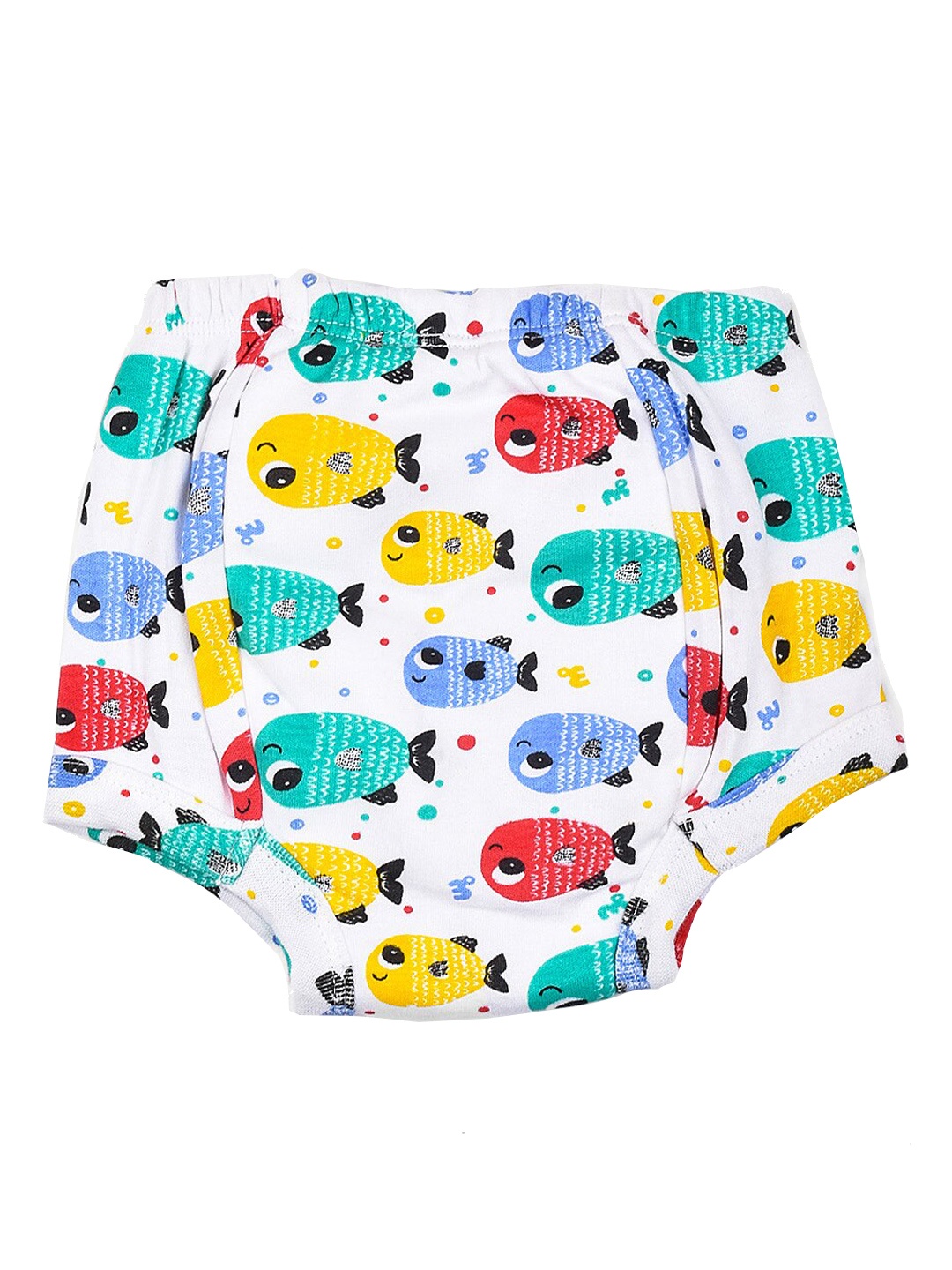 

Moms Home Kids Printed Pure Organic Cotton Padded Diaper Pants, White