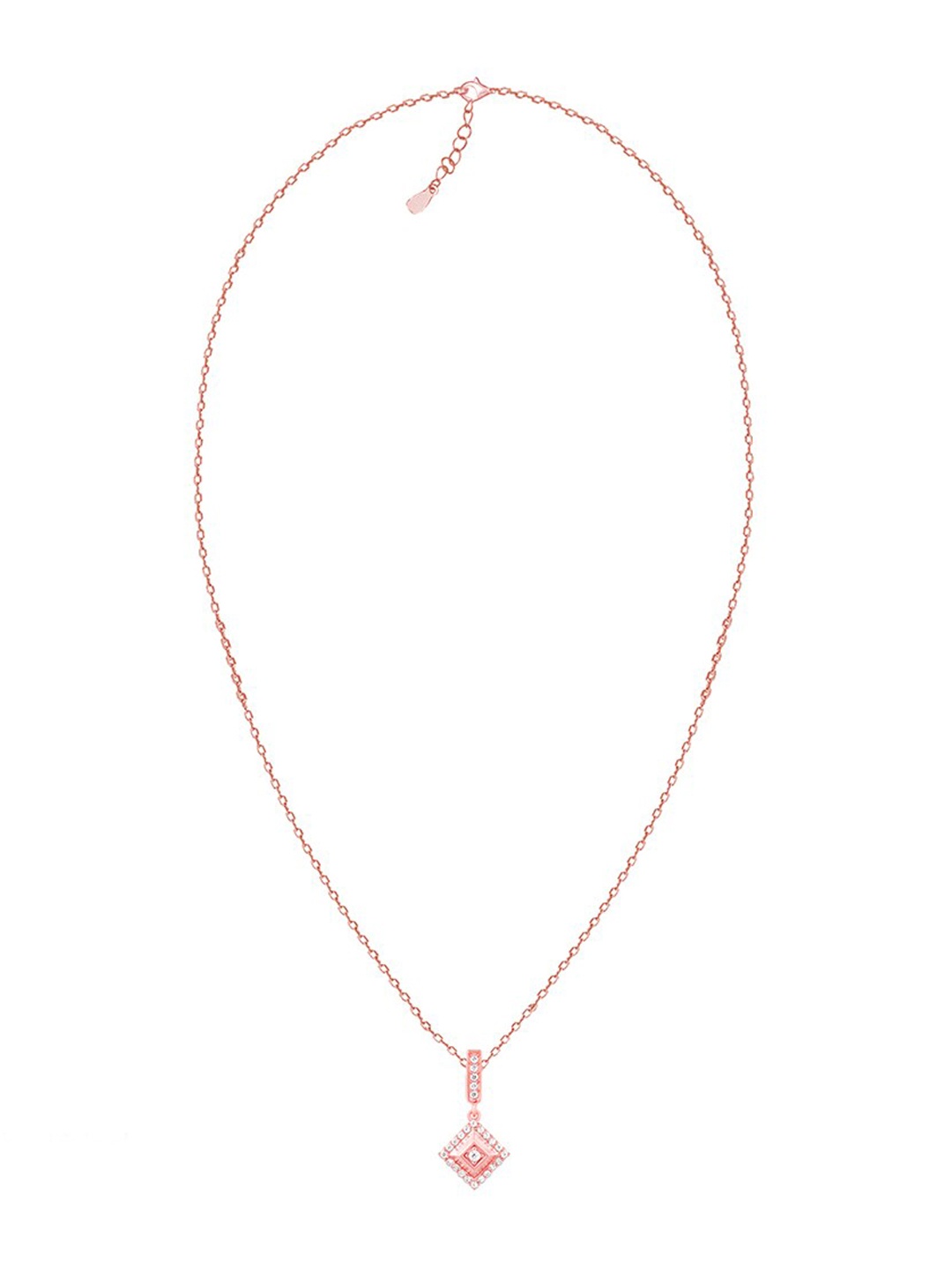 

GIVA Rose Gold-Plated CZ-Studded Pendant With Link Chain