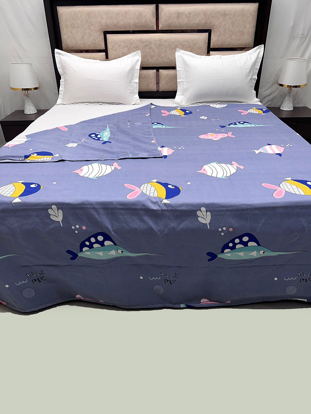 

Pure Decor Kids Blue Printed 300TC King Size Duvet Cover