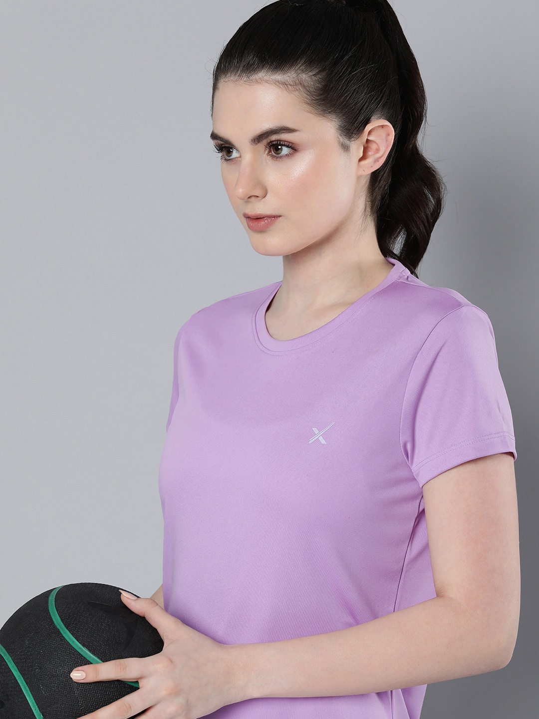 

HRX by Hrithik Roshan Women Solid Rapid-Dry Running T-shirt, Lavender