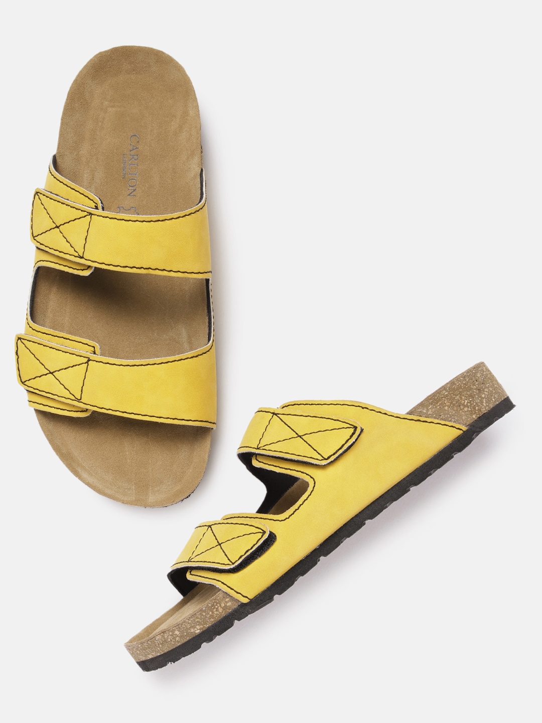 

Carlton London Men Comfort Sandals, Yellow