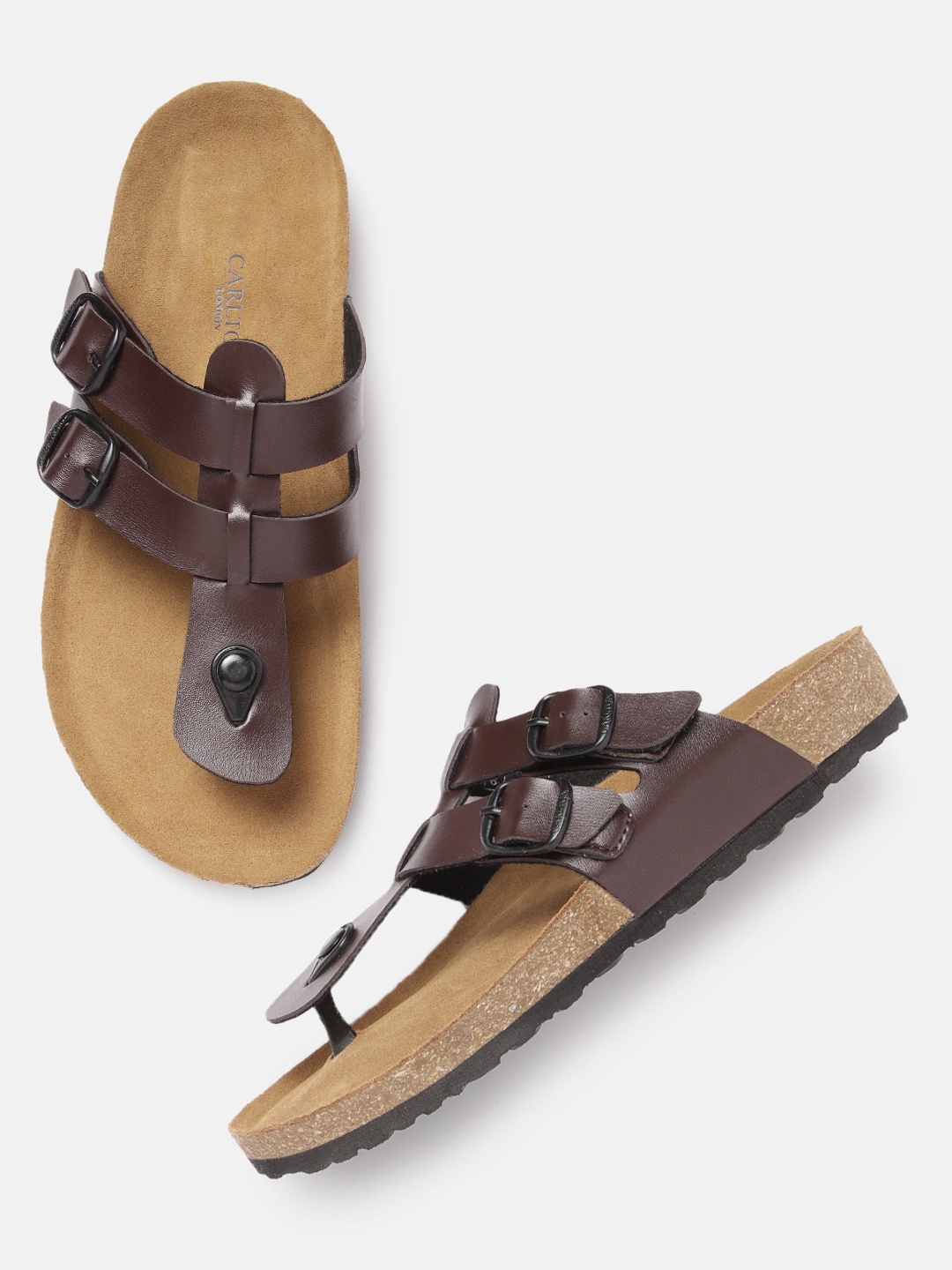 

Carlton London Men Comfort Sandals, Coffee brown