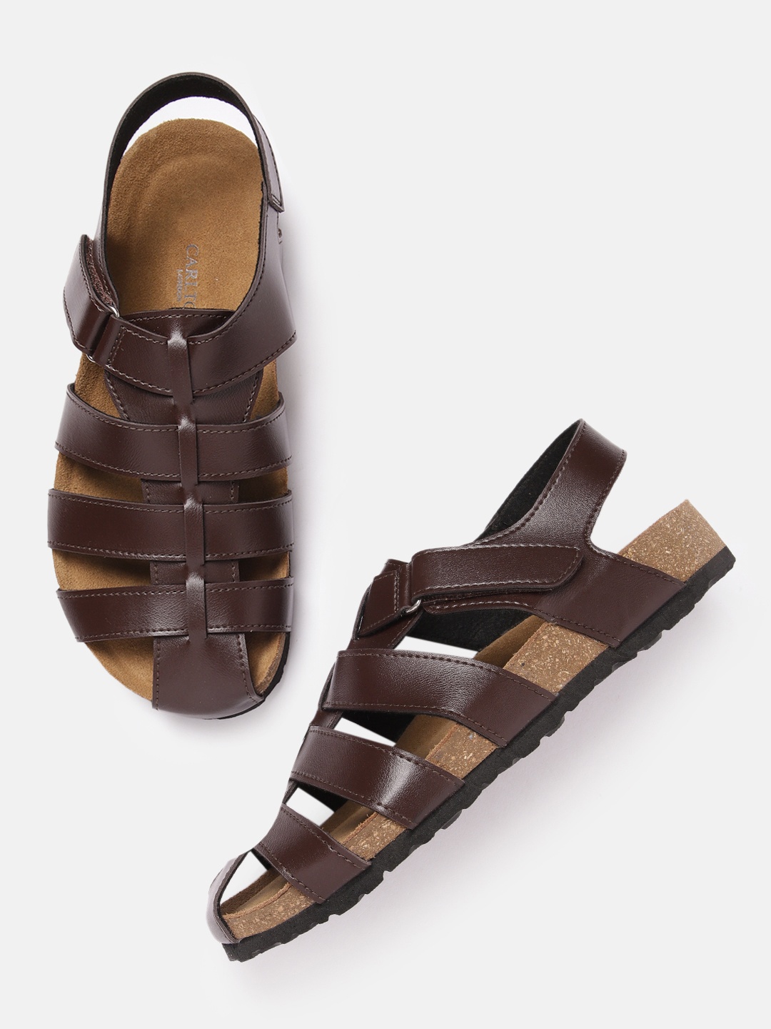 

Carlton London Men Fisherman Sandals, Coffee brown