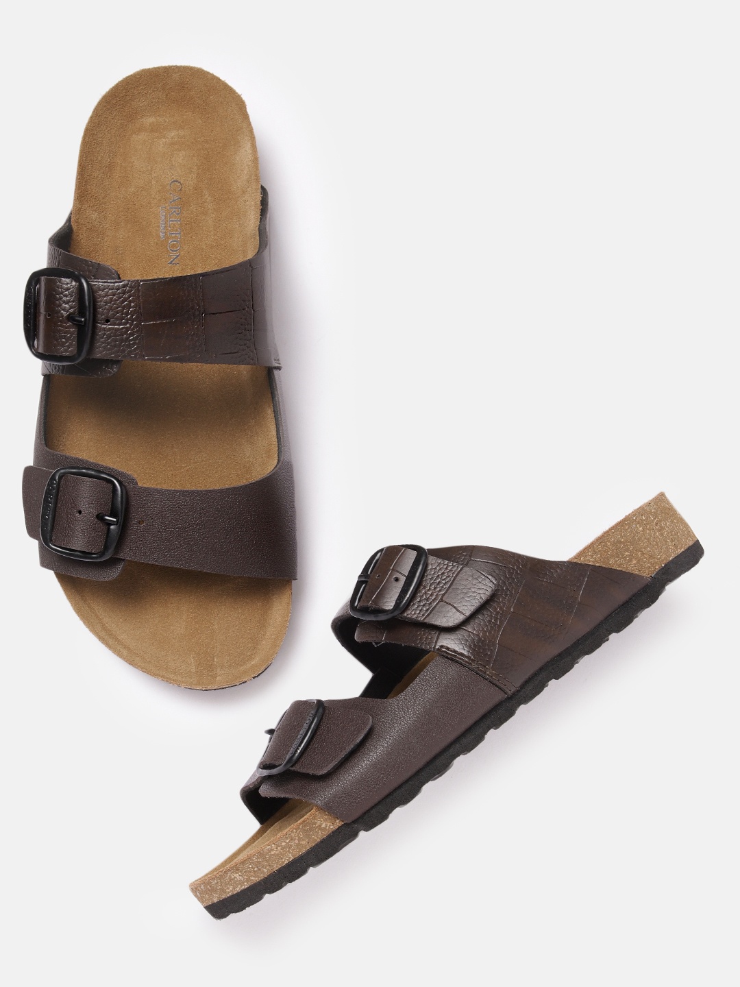 

Carlton London Men Comfort Sandals, Coffee brown